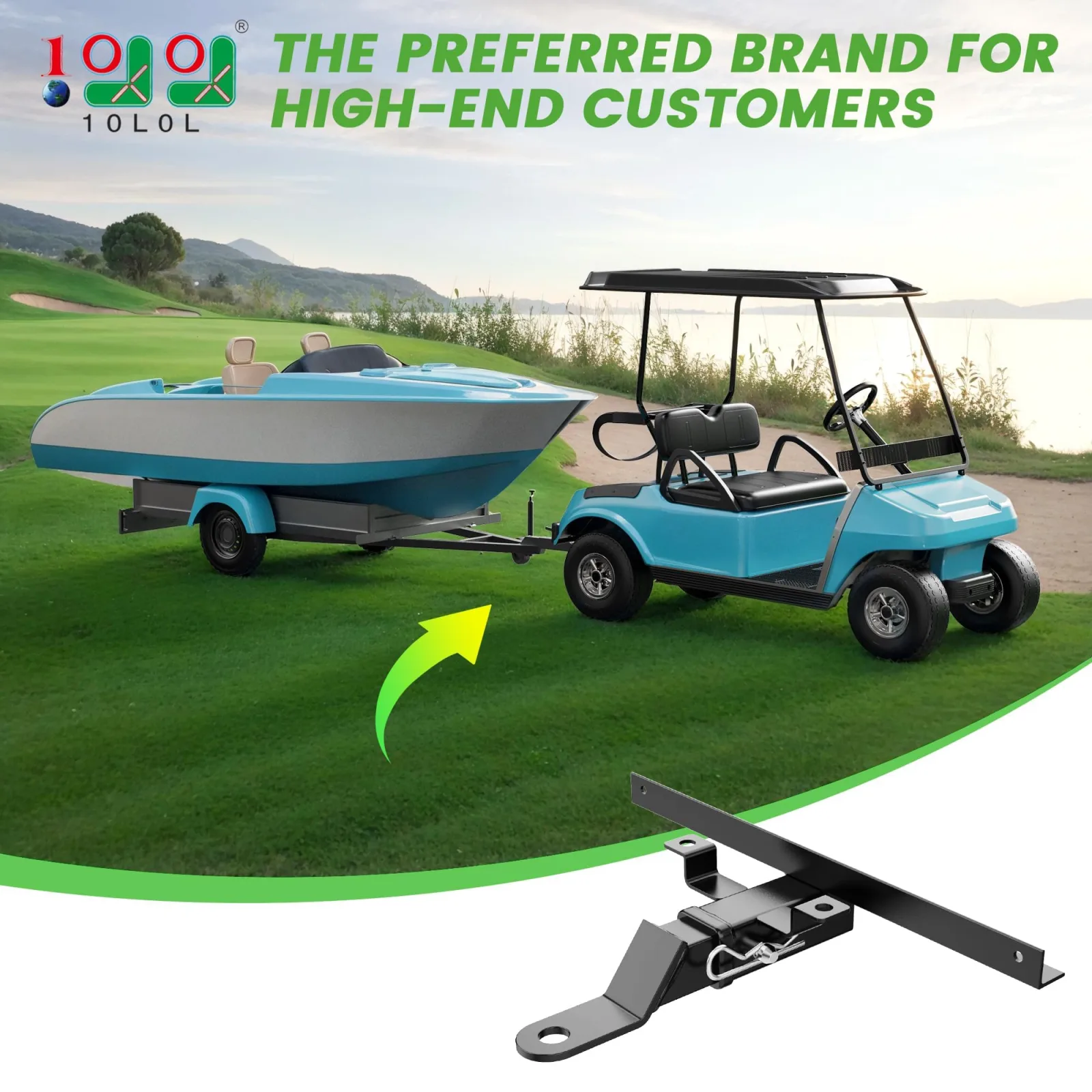 10L0L Trailer Hitch for Club Car DS Golf Cart image 2