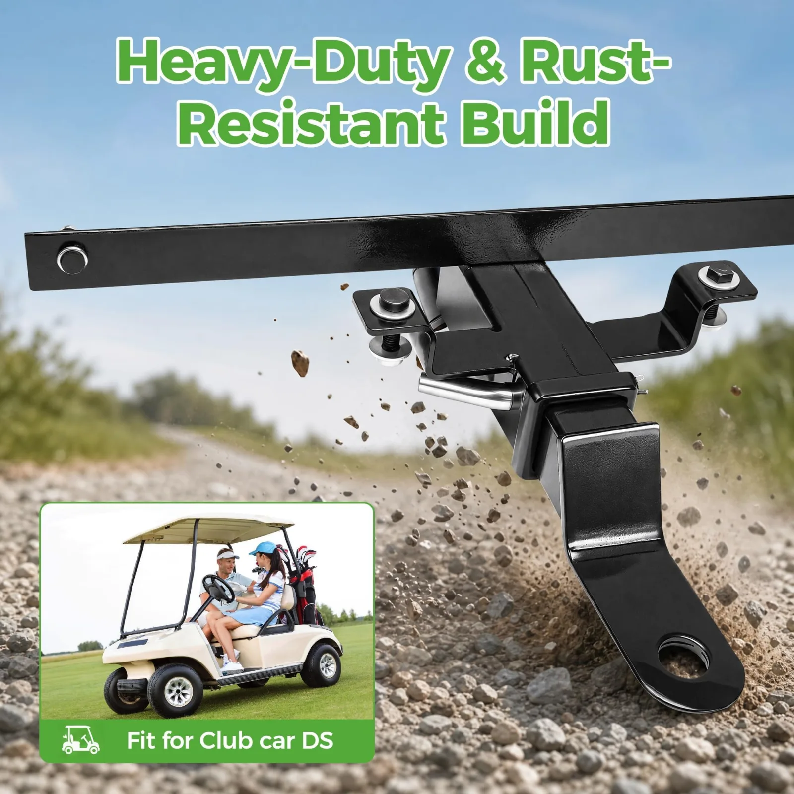 10L0L Trailer Hitch for Club Car DS Golf Cart image 4