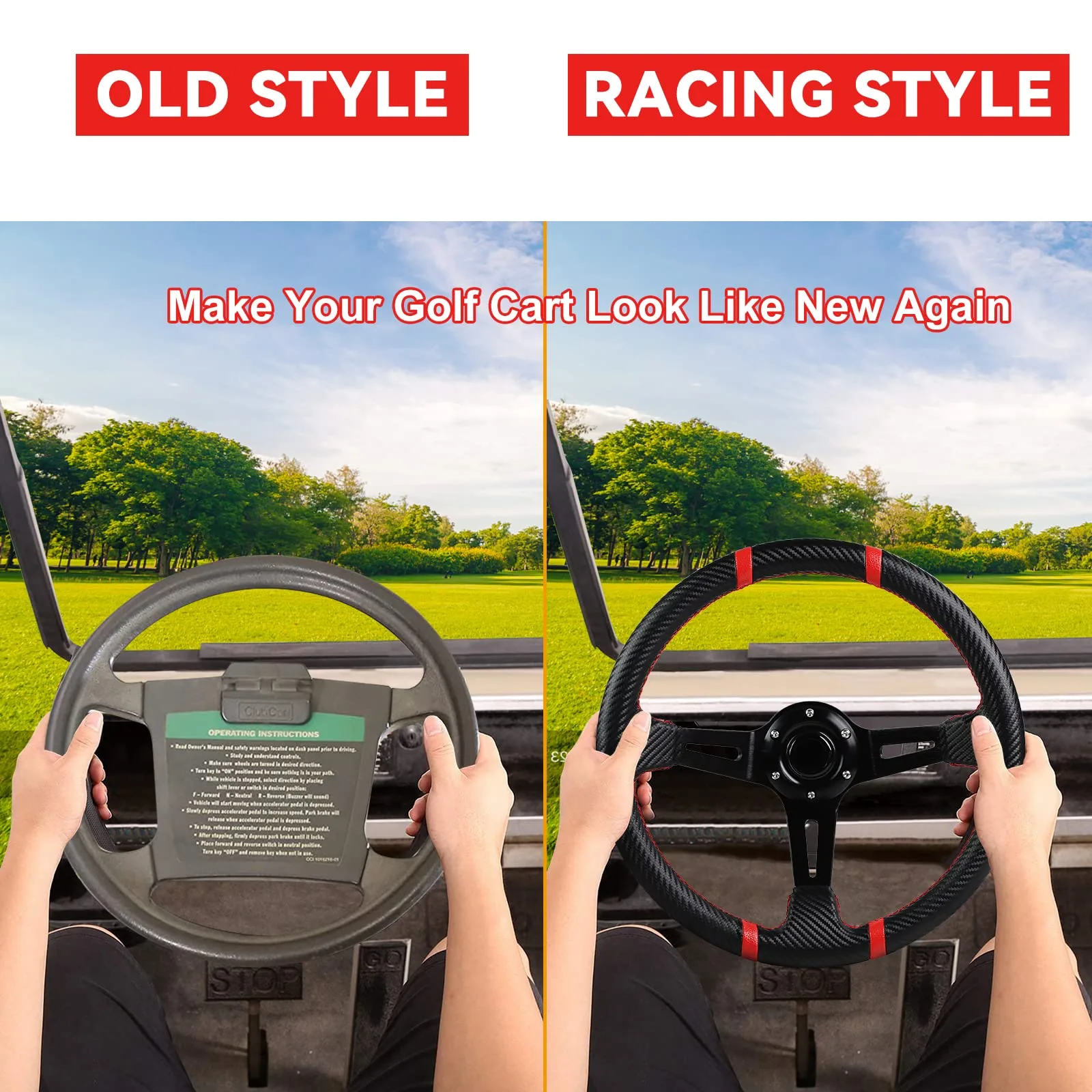 MOSNAI 13.7" (350mm) Deep Dish Racing Steering Wheel — 55A10165 image 4