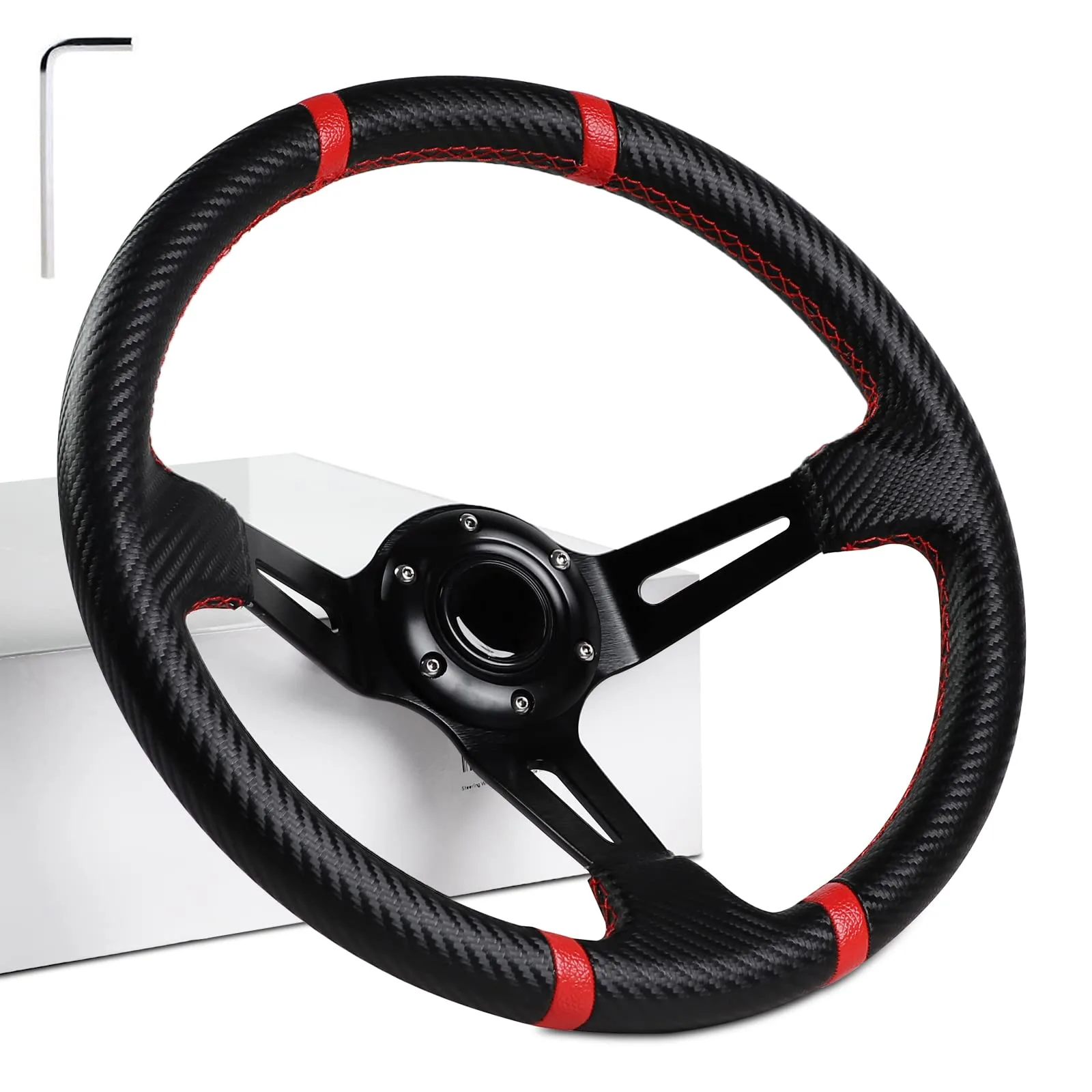 MOSNAI 13.7" (350mm) Deep Dish Racing Steering Wheel — 55A10165