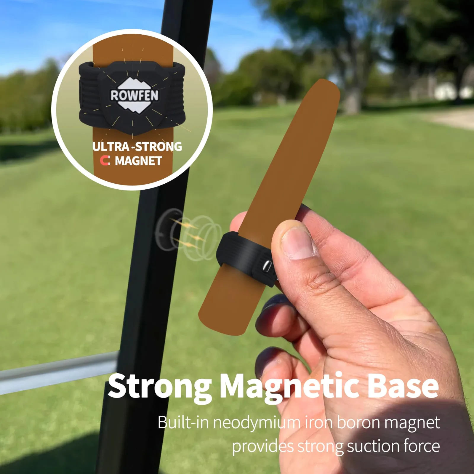 ROWFEN Magnetic Silicone Holder for Golf Cart — Fits 38–60 Ring Gauge (AN-XJJ02) image 3