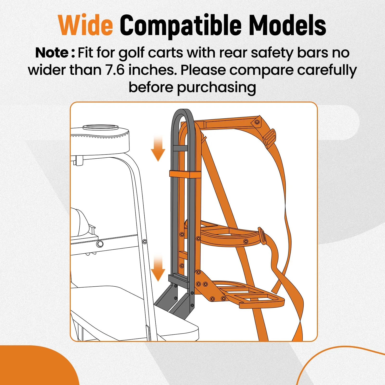 maXpeedingrods QW31HP Universal Golf Cart Bag Holder image 2