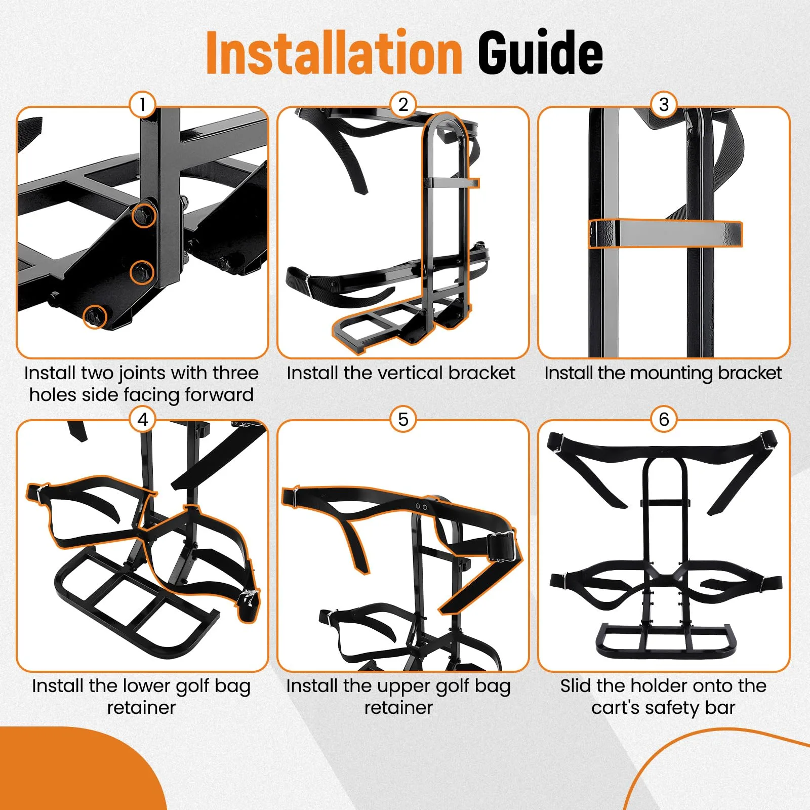 maXpeedingrods QW31HP Universal Golf Cart Bag Holder image 4