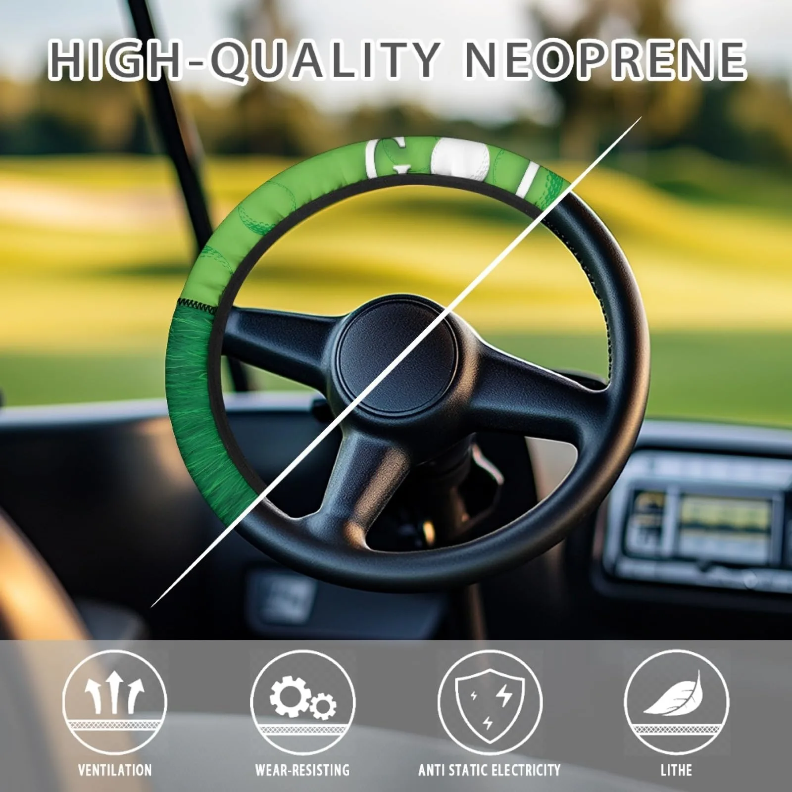 INSTANTARTS Golf Cart Steering Wheel Cover 13-14 Inch image 4
