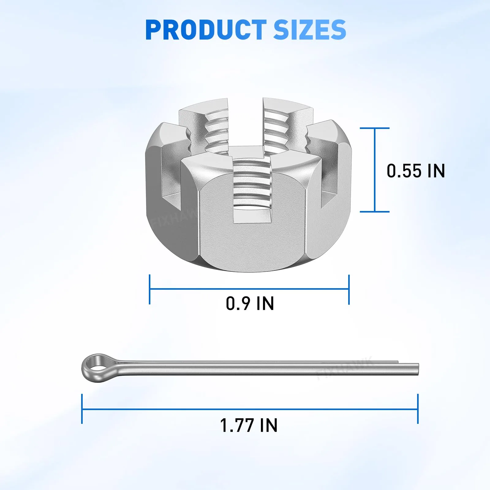 FIXHAWK EZ-GO TXT Slotted Nut & Pin Kit — 5/8-1815483-G1 image 3