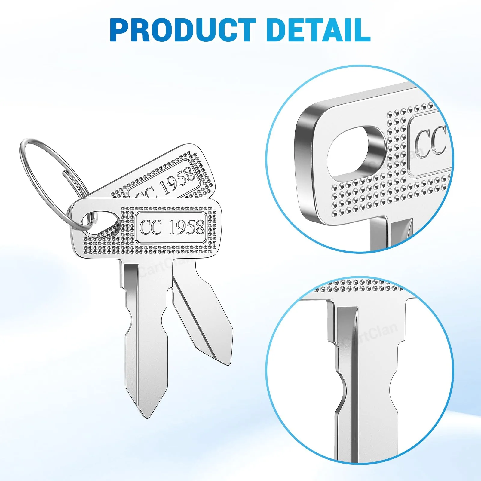 CartClan CT-0201 Club Car Golf Cart Ignition Keys image 4