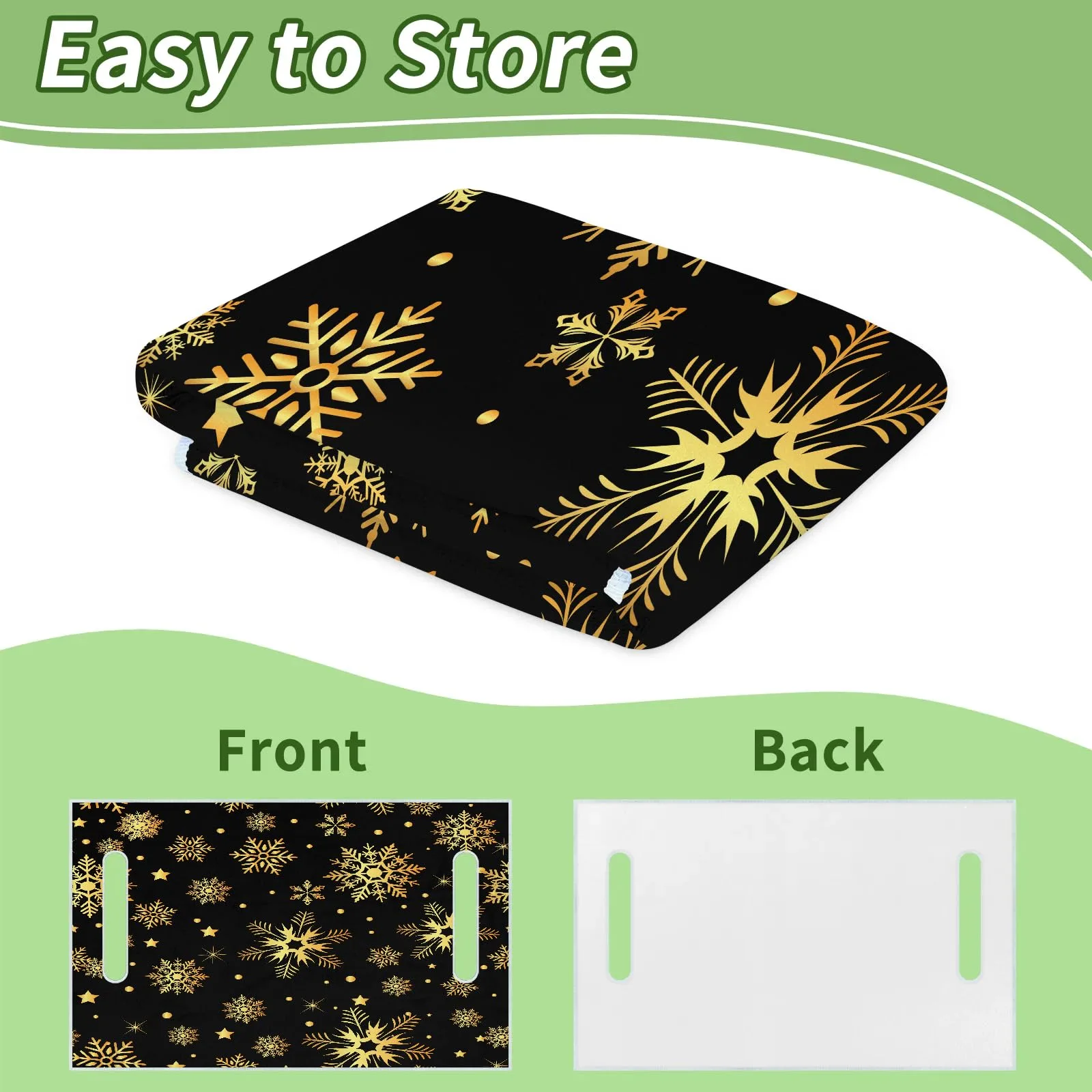 Tiveruda White Snowflake Golf Cart Seat Cover, 51 x 31 in. image 4