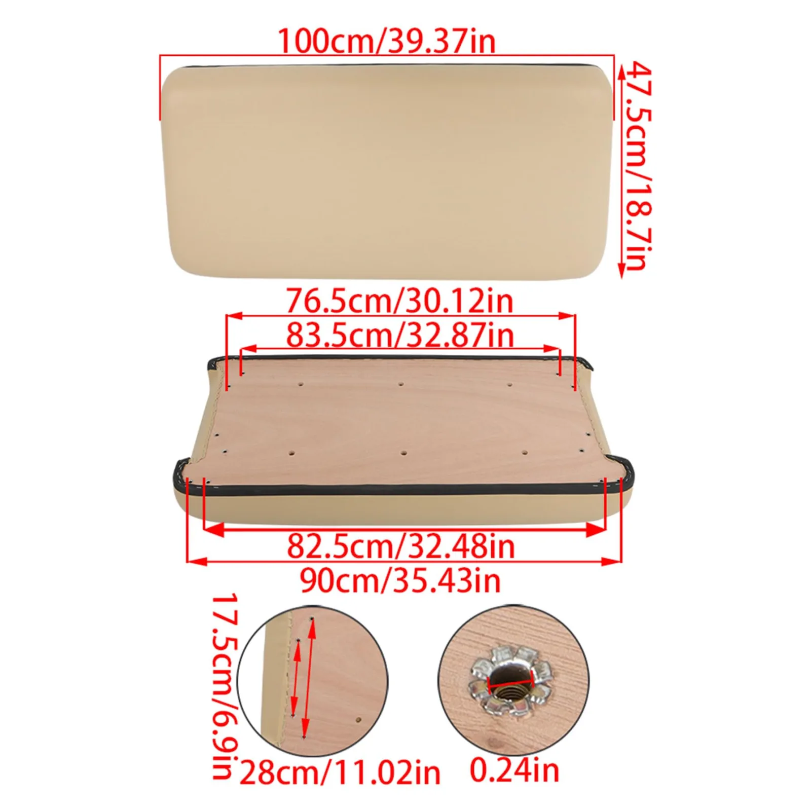 GXYWADY Front Seat Cushion for Club Car DS 1981-2000 image 4