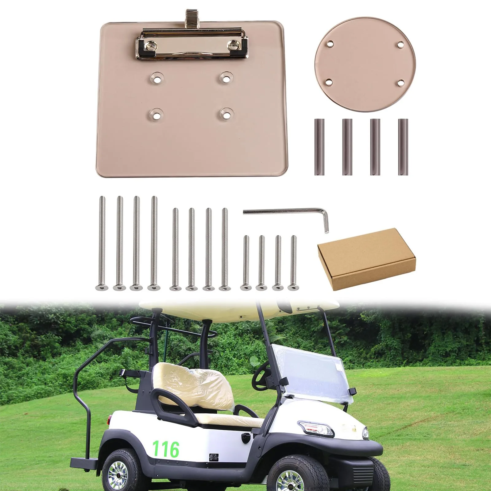 Decours Acrylic Golf Cart Scorecard Holder with Pencil & Clamp image 2