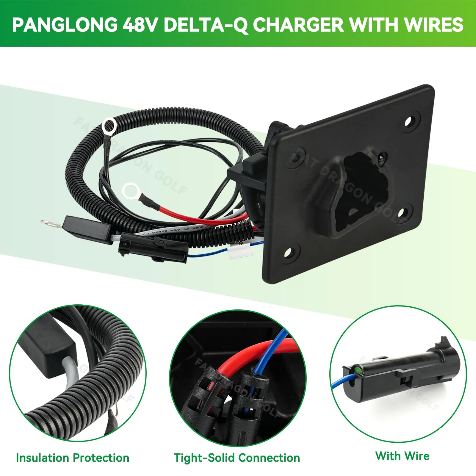 Panglong 48V E-Z-GO RXV Charger Receptacle 602529 image 2