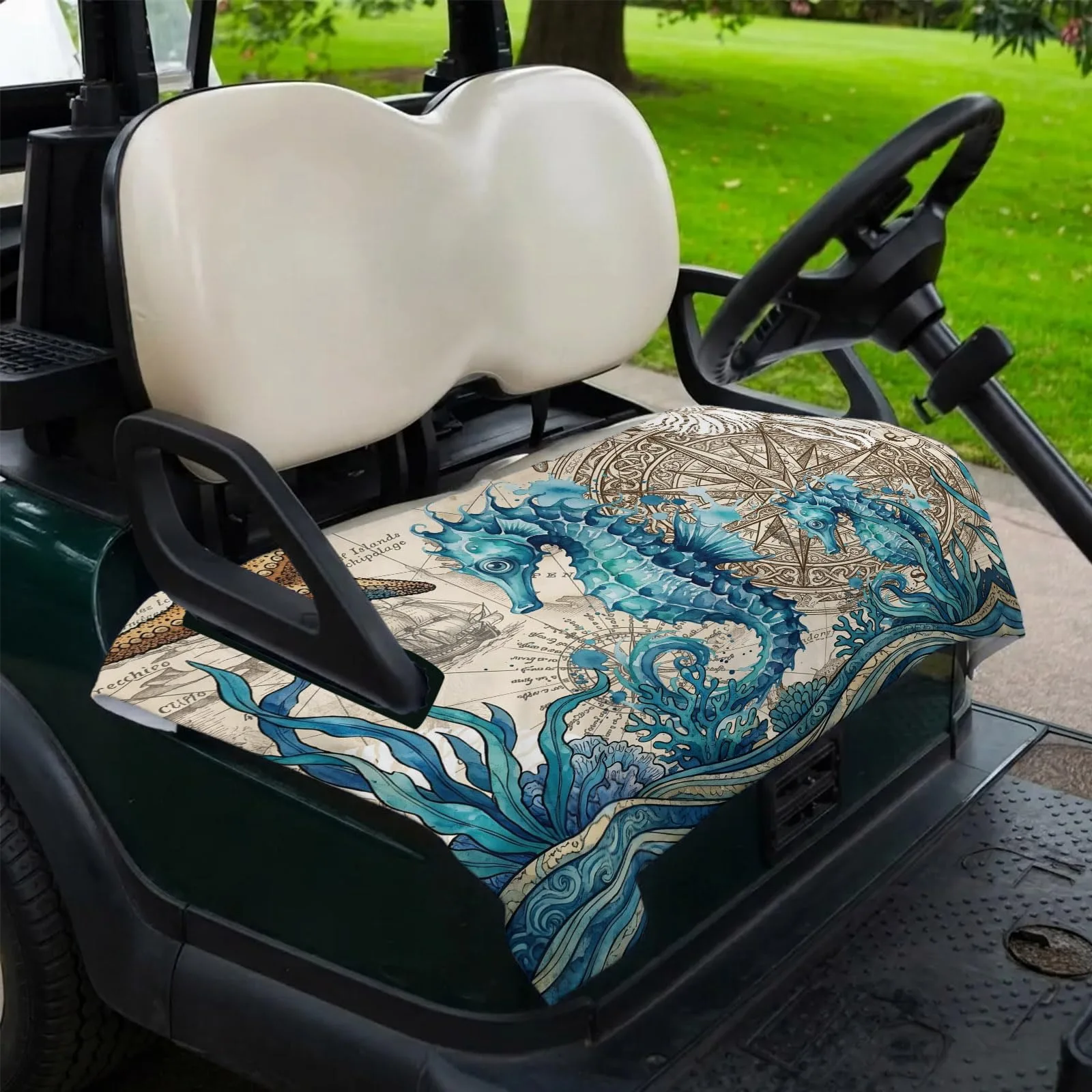 DecorLovee Golf Cart Seat Cover, Beige, 51 x 31 Inch image 2