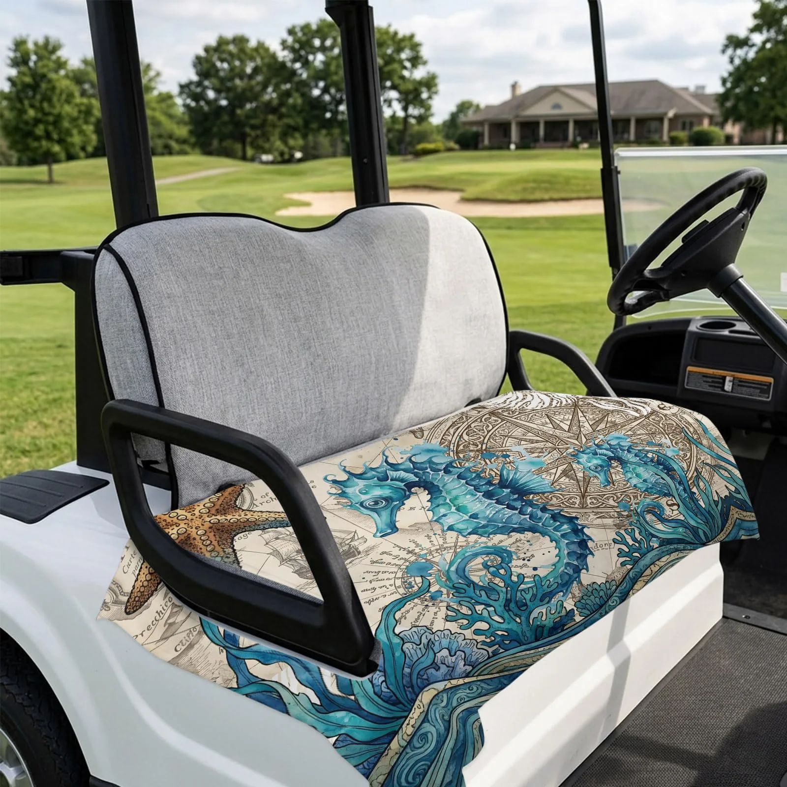 DecorLovee Golf Cart Seat Cover, Beige, 51 x 31 Inch image 4