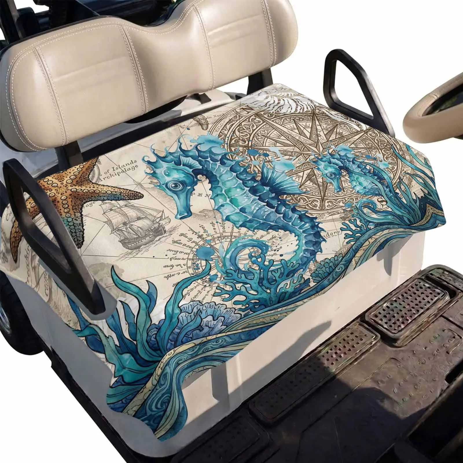 DecorLovee Golf Cart Seat Cover, Beige, 51 x 31 Inch