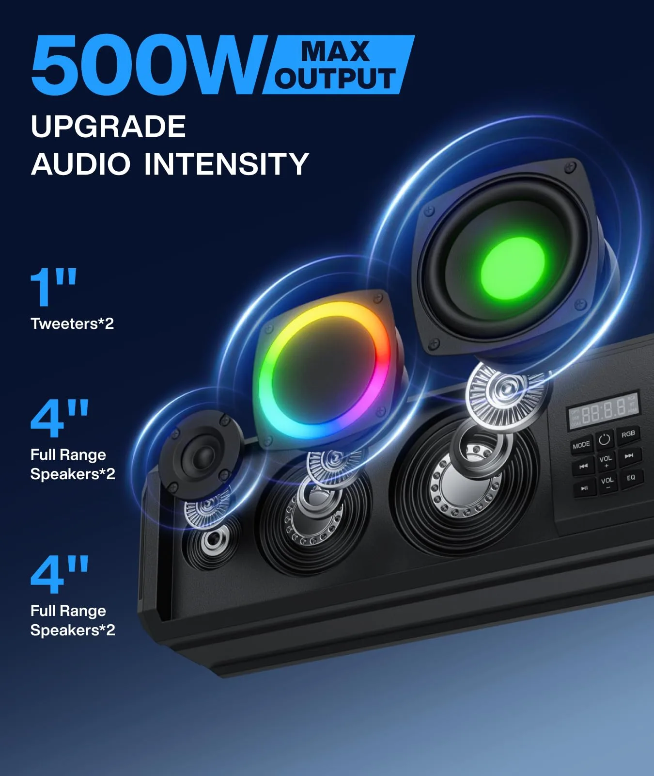 OMEIPMEO 26-Inch Golf Cart Sound Bar with RGB Bluetooth image 2