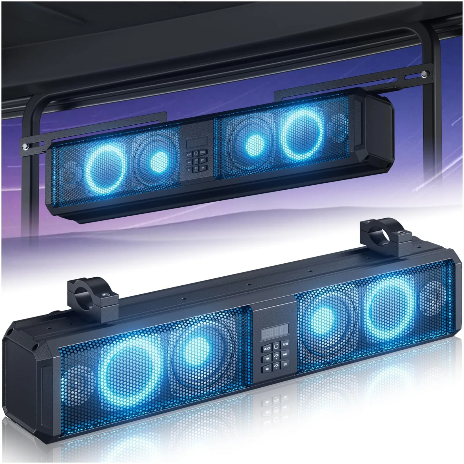 OMEIPMEO 26-Inch Golf Cart Sound Bar with RGB Bluetooth