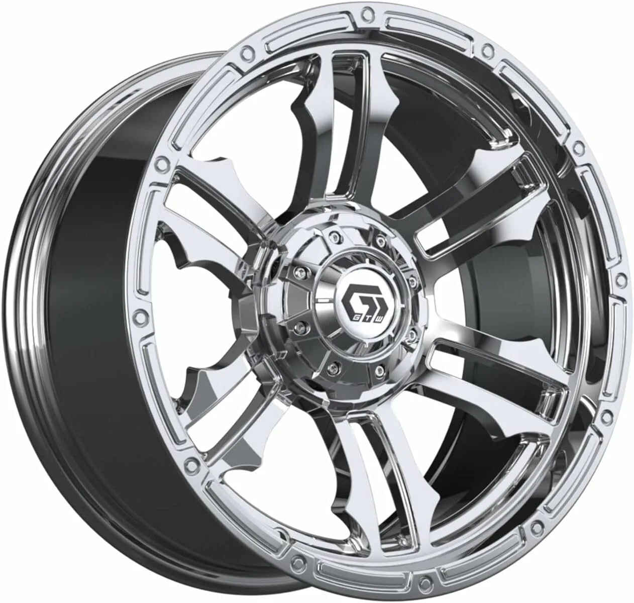 GTW Shogun 15-Inch Chrome Golf Cart Wheel Set 19-407 image 4