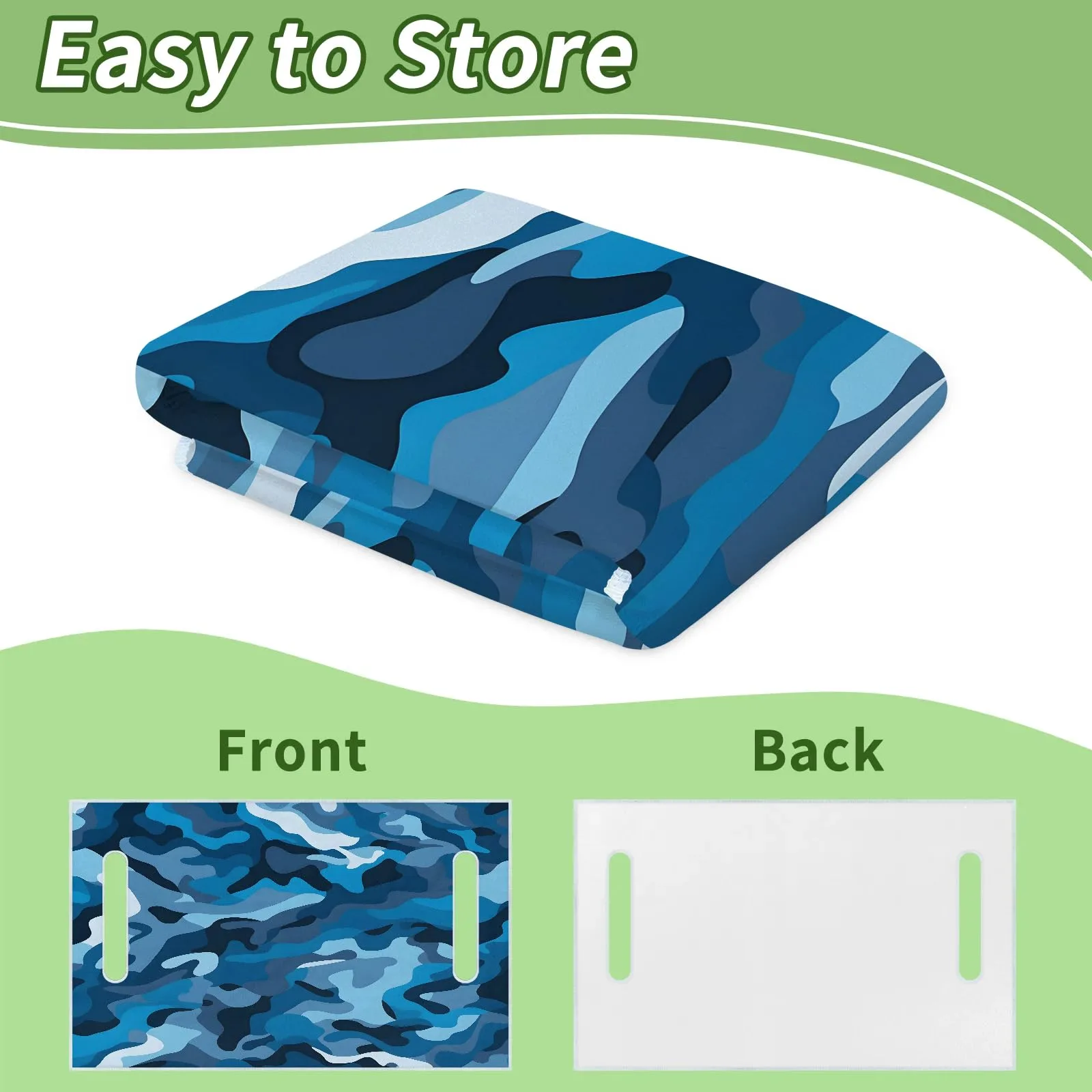 Tiveruda Camo Blue Golf Cart Seat Cover, 51 x 31 in image 4