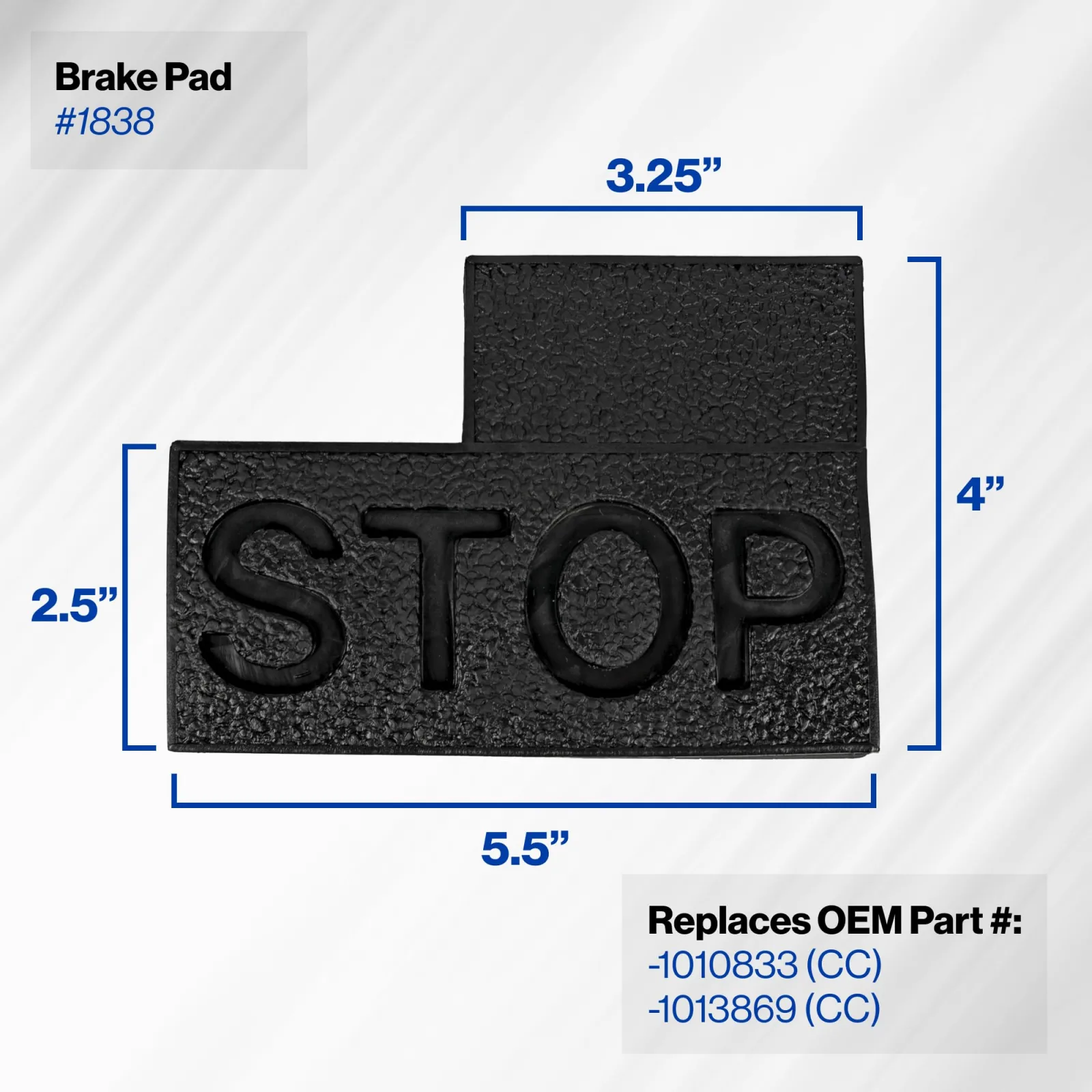 Performance Plus Carts Brake Pedal Pad 1838 for Club Car DS (1981+) image 2