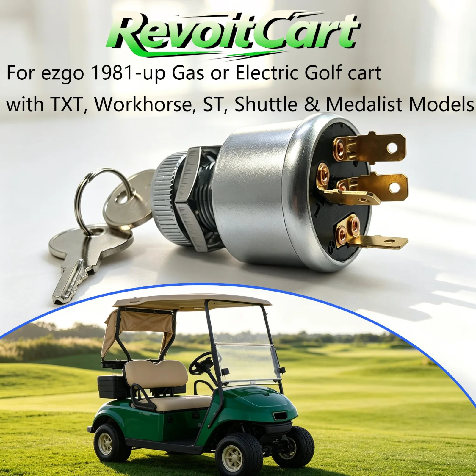 RevoitCart E-Z-GO Ignition Key Switch, 3-Way 4-Terminal image 3