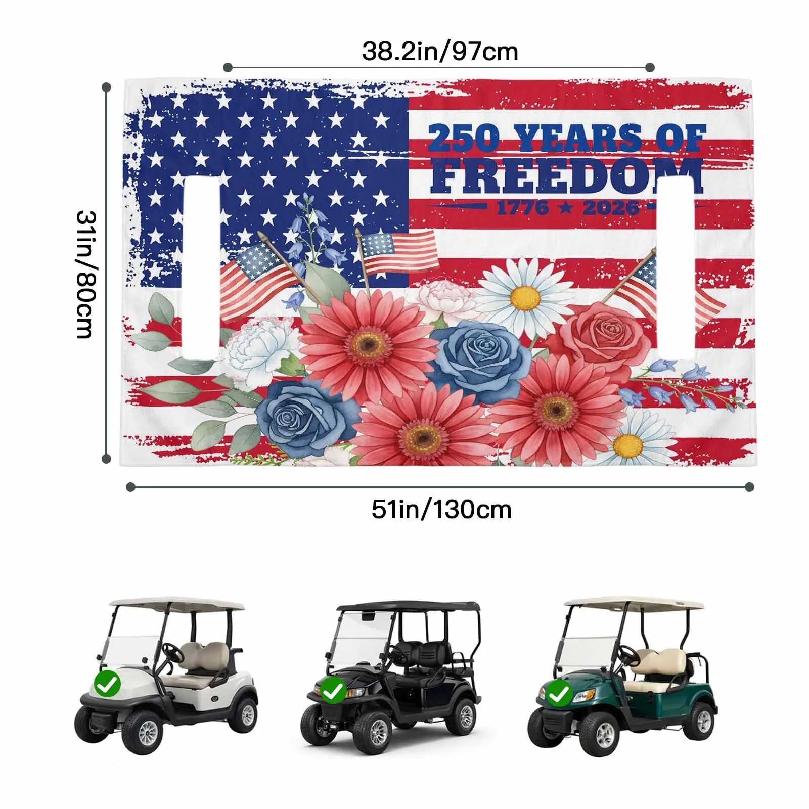 Trosturdspn Golf Cart Seat Towel Blanket, 51 x 31 in image 2
