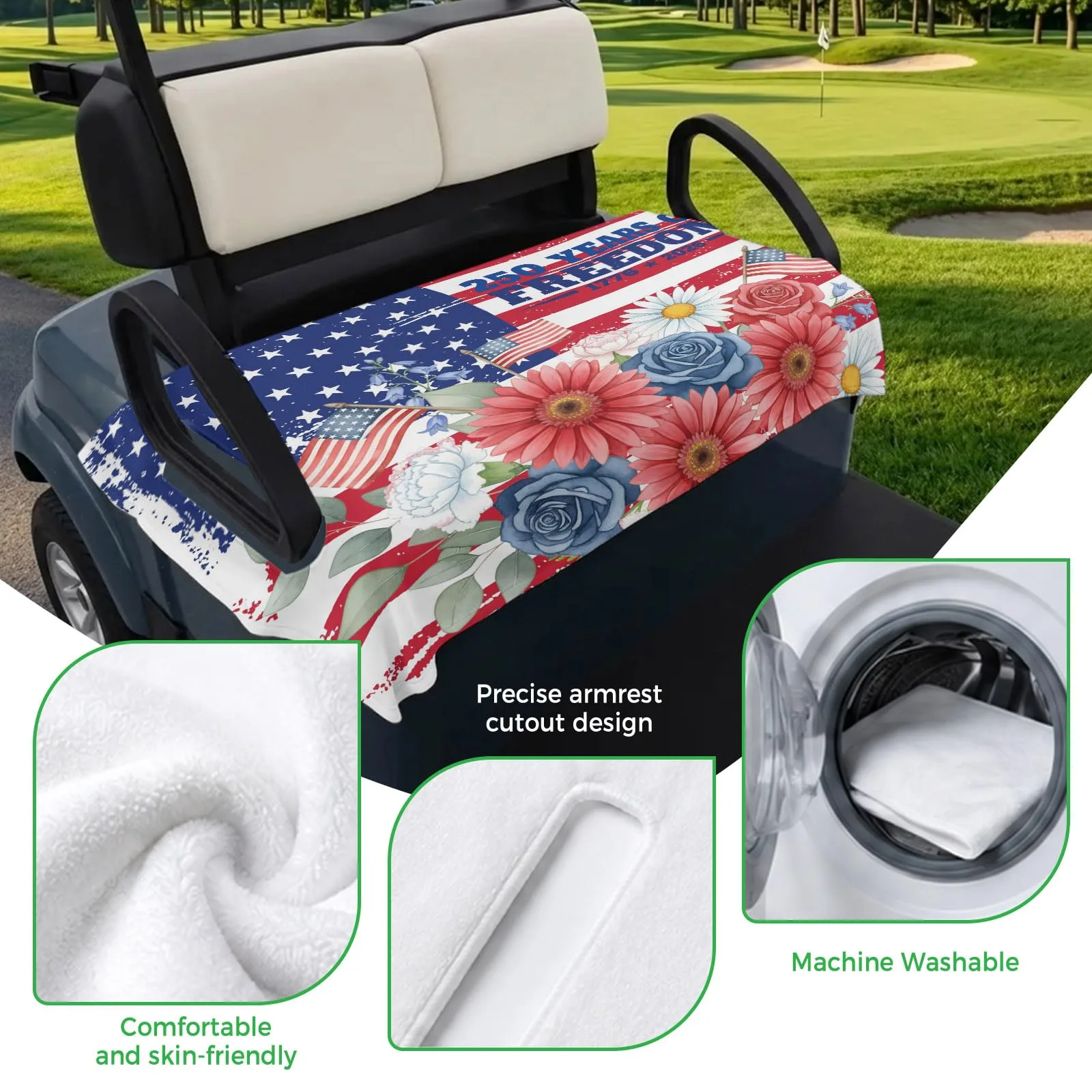 Trosturdspn Golf Cart Seat Towel Blanket, 51 x 31 in image 3