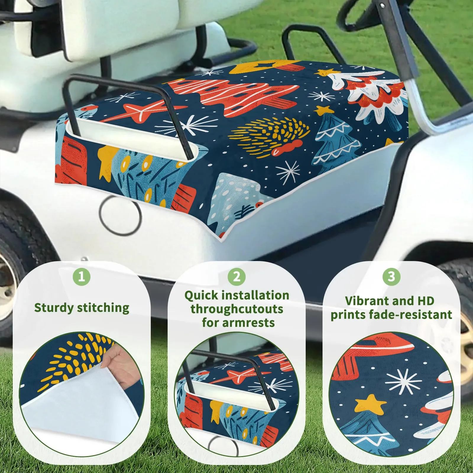Tiveruda Snowflake Golf Cart Seat Cover Blanket 51 x 31" image 3