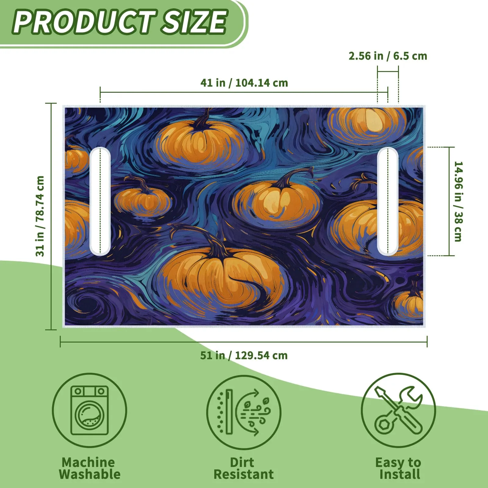 Tiveruda Halloween Pumpkin Golf Cart Seat Cover 51 x 31 image 2