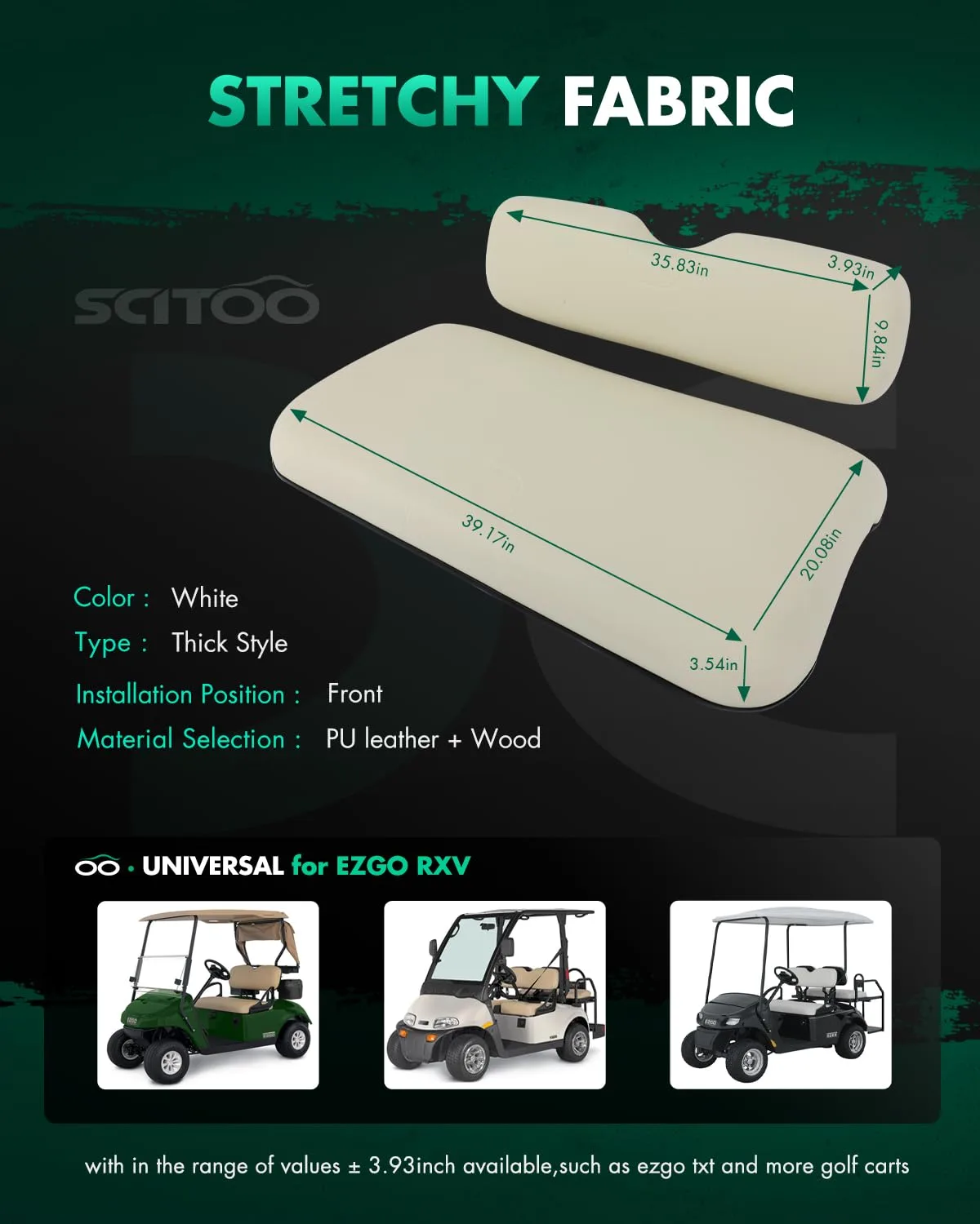 SCITOO E-Z-GO RXV Front Seat Cushions 175547-5336-1925486921 image 2