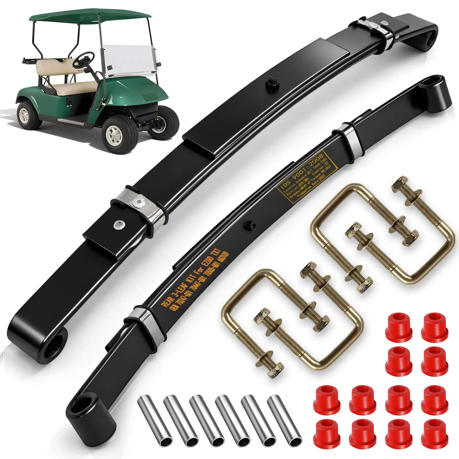 Cartalia Heavy-Duty Rear 3-Leaf Spring Kit for E-Z-GO TXT - TXT357