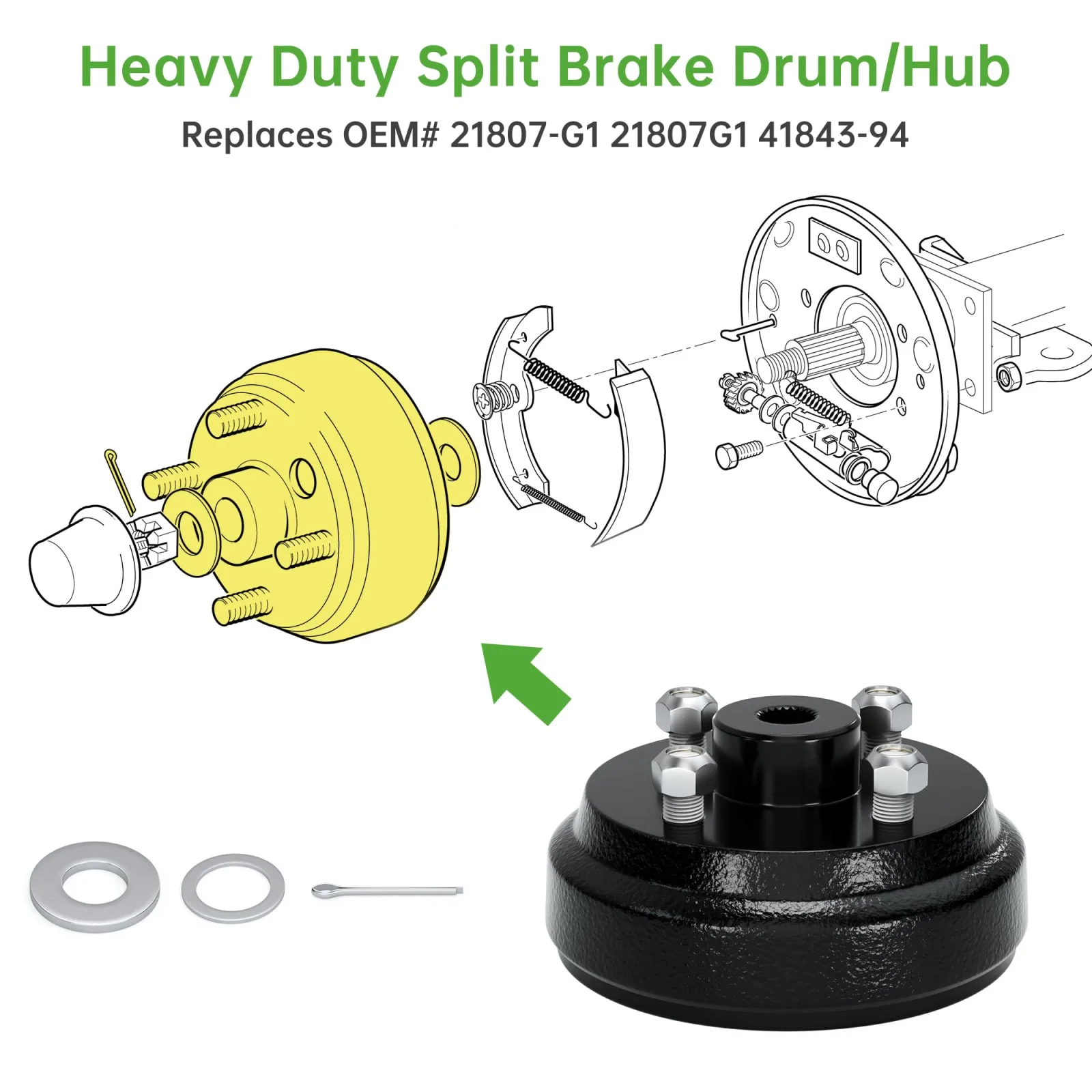 10L0L Golf Cart Brake Drum Hub for E-Z-GO Gas Carts image 3
