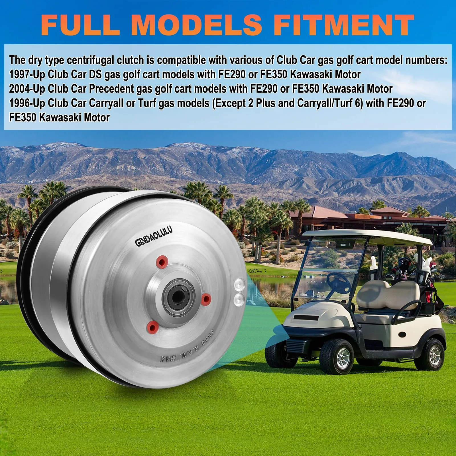 GINDAOLULU Primary Drive Clutch for Club Car Gas Carts image 3