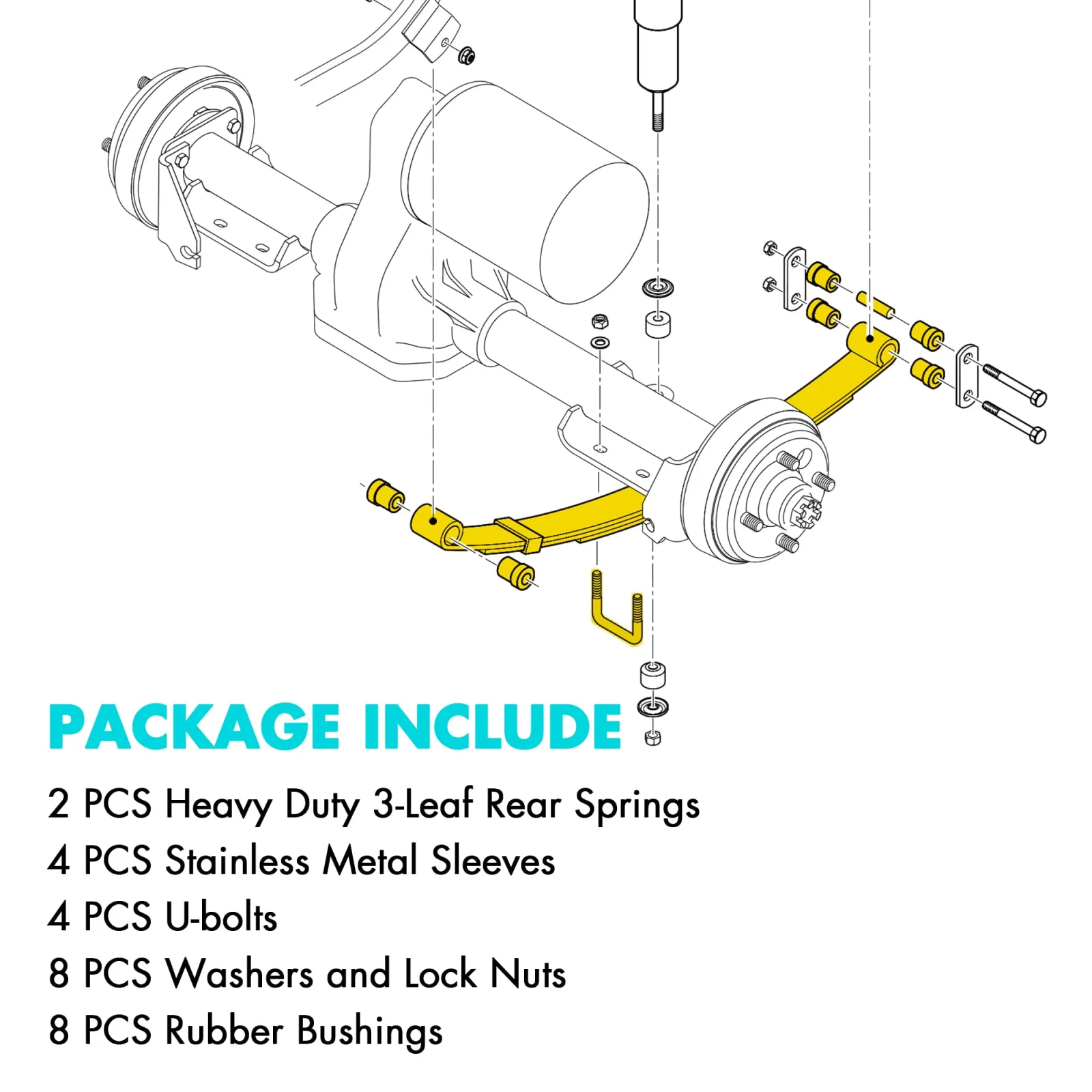 10L0L Rear Leaf Spring Kit for E-Z-GO TXT Golf Carts image 4