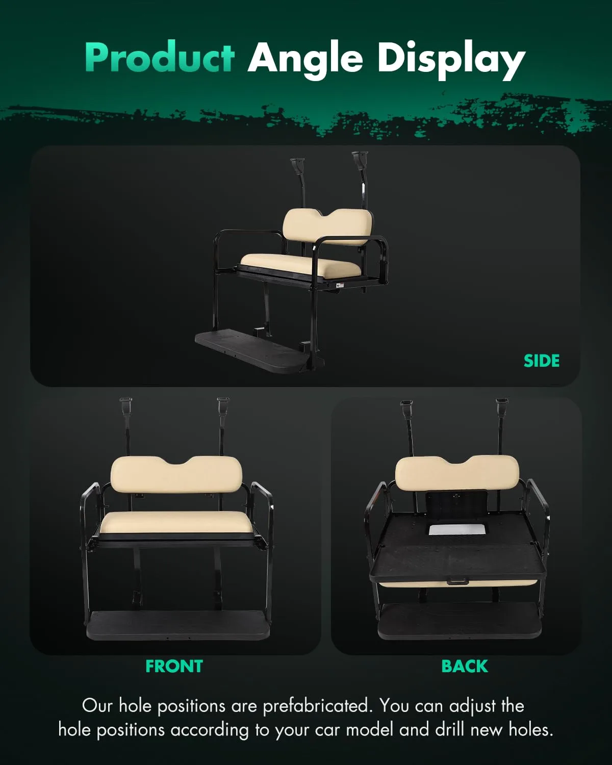 SCITOO Rear Seat Kit for Club Car Precedent, Buff image 3
