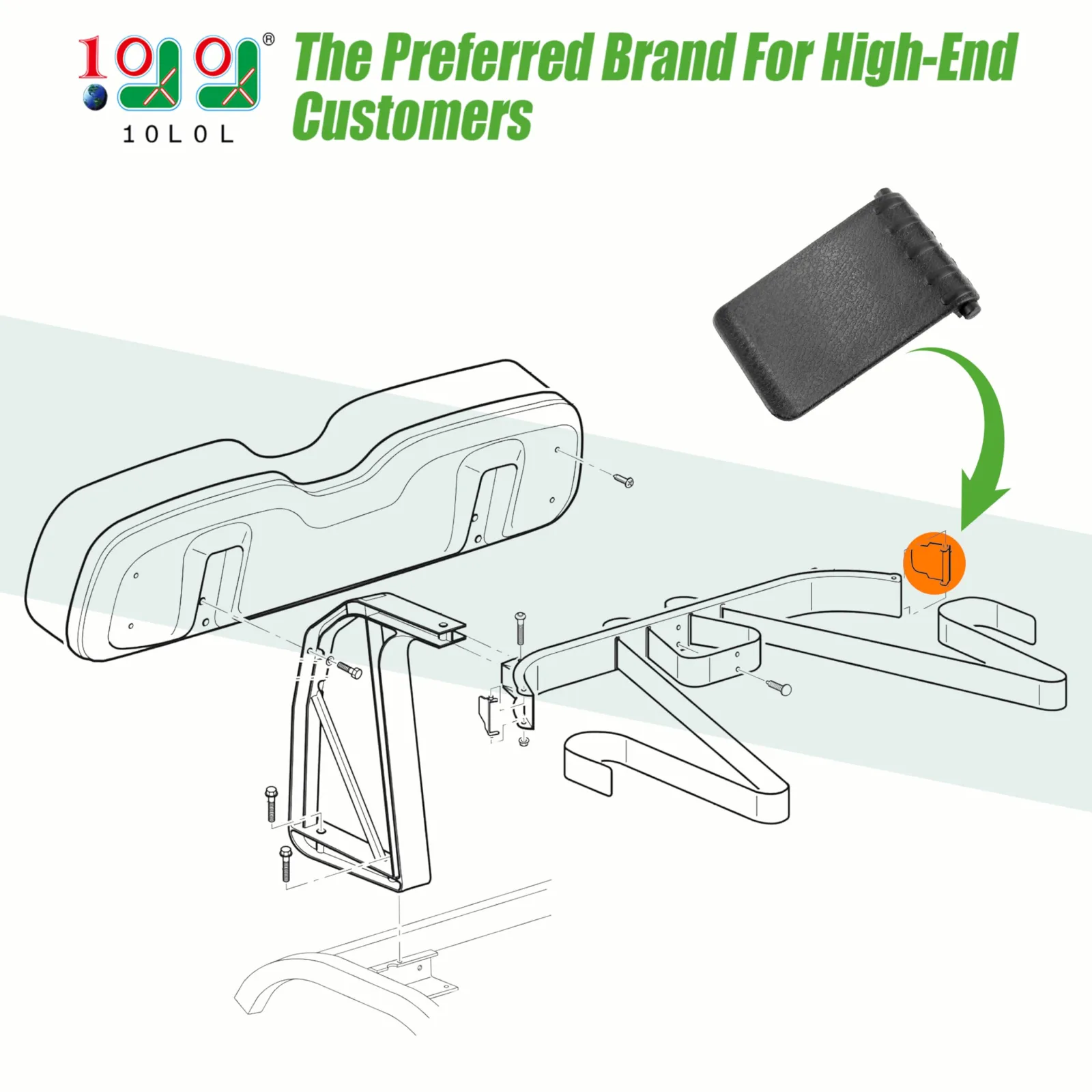 10L0L Golf Cart Bag Rack Strap Buckle for Club Car DS image 2