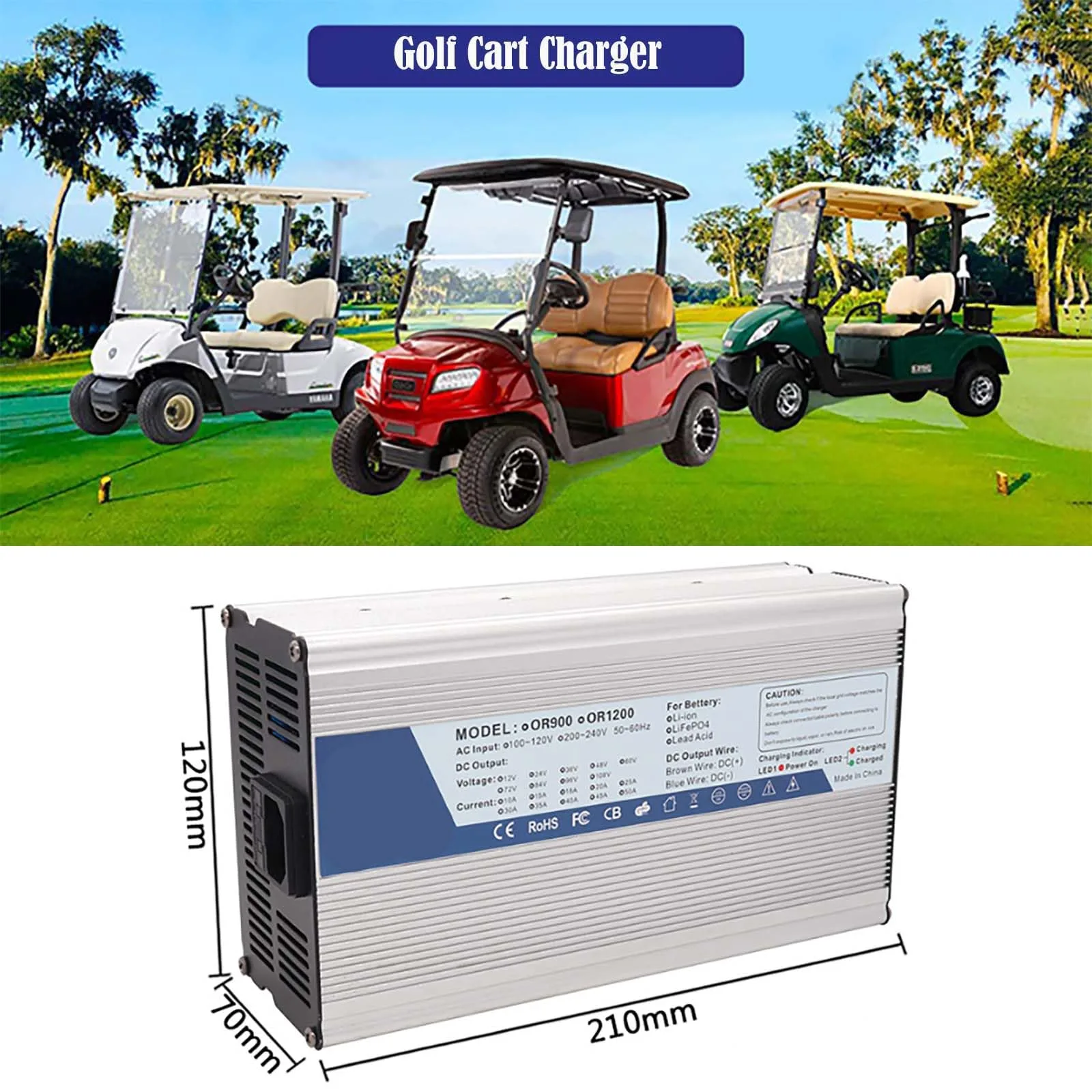 SFKLYU 48V 15A Golf Cart Battery Charger image 2