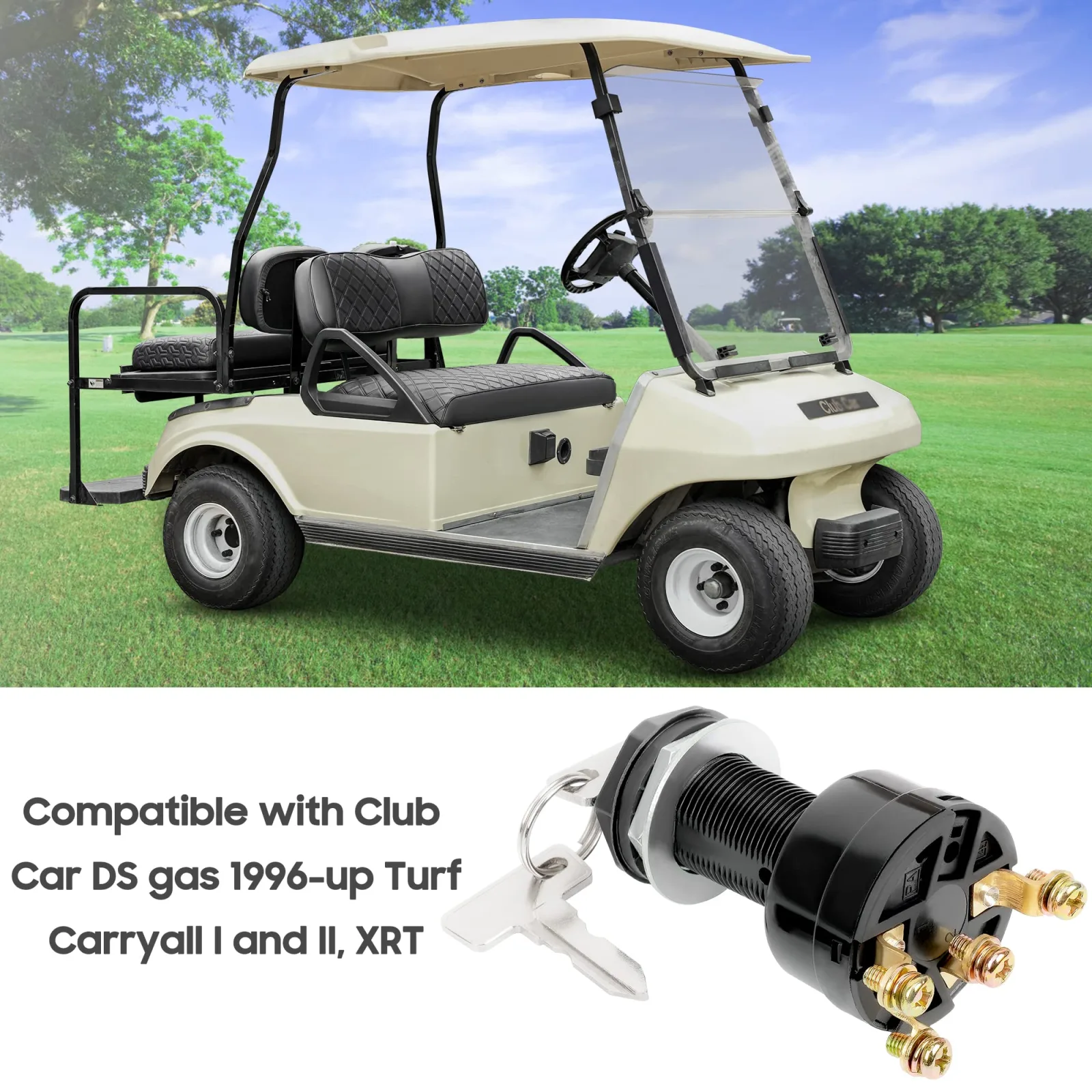 10L0L 12V Ignition Key Switch for Club Car Gas Carts image 3
