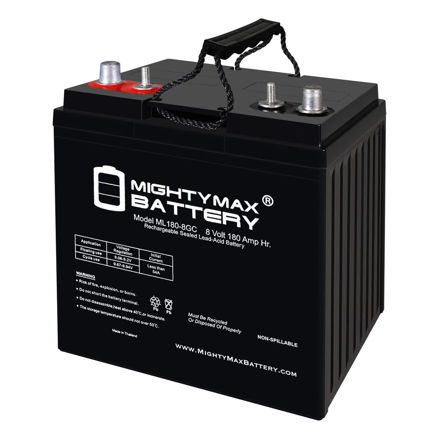 Mighty Max ML180-8GC 8V 180Ah Golf Cart Battery