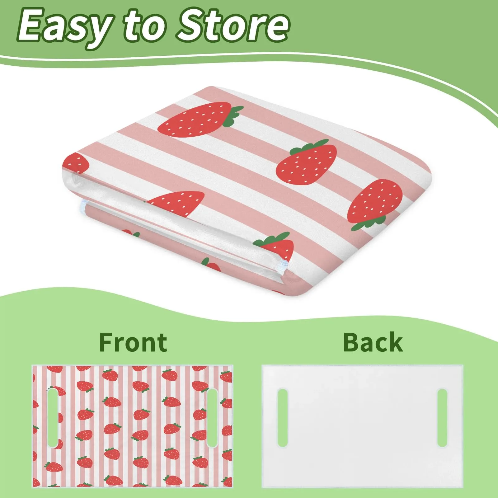 Tiveruda Strawberry Strip Golf Cart Seat Cover 51 x 31 in image 4