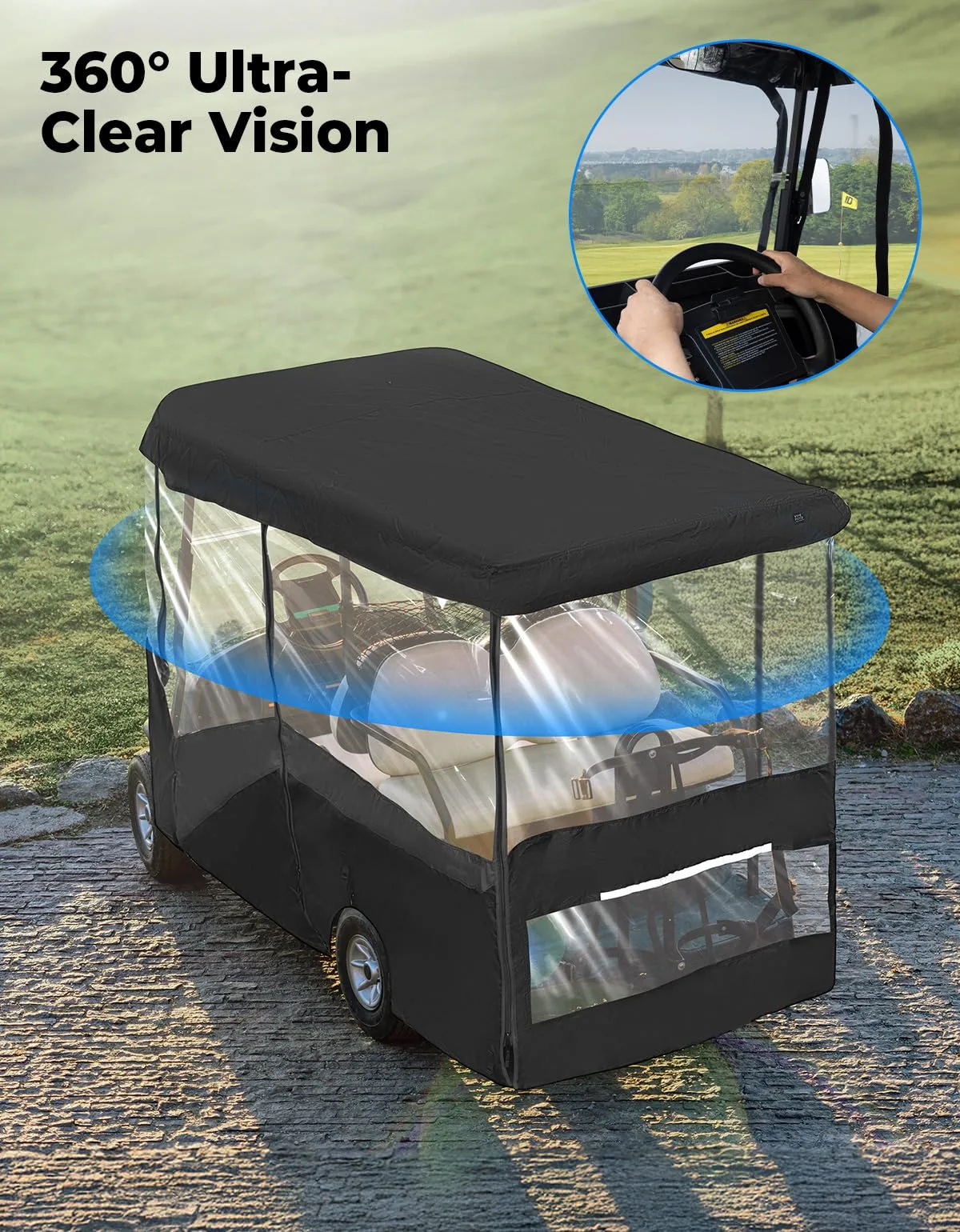 KEMIMOTO 4-Passenger Golf Cart Enclosure B1407-00005-BK image 3