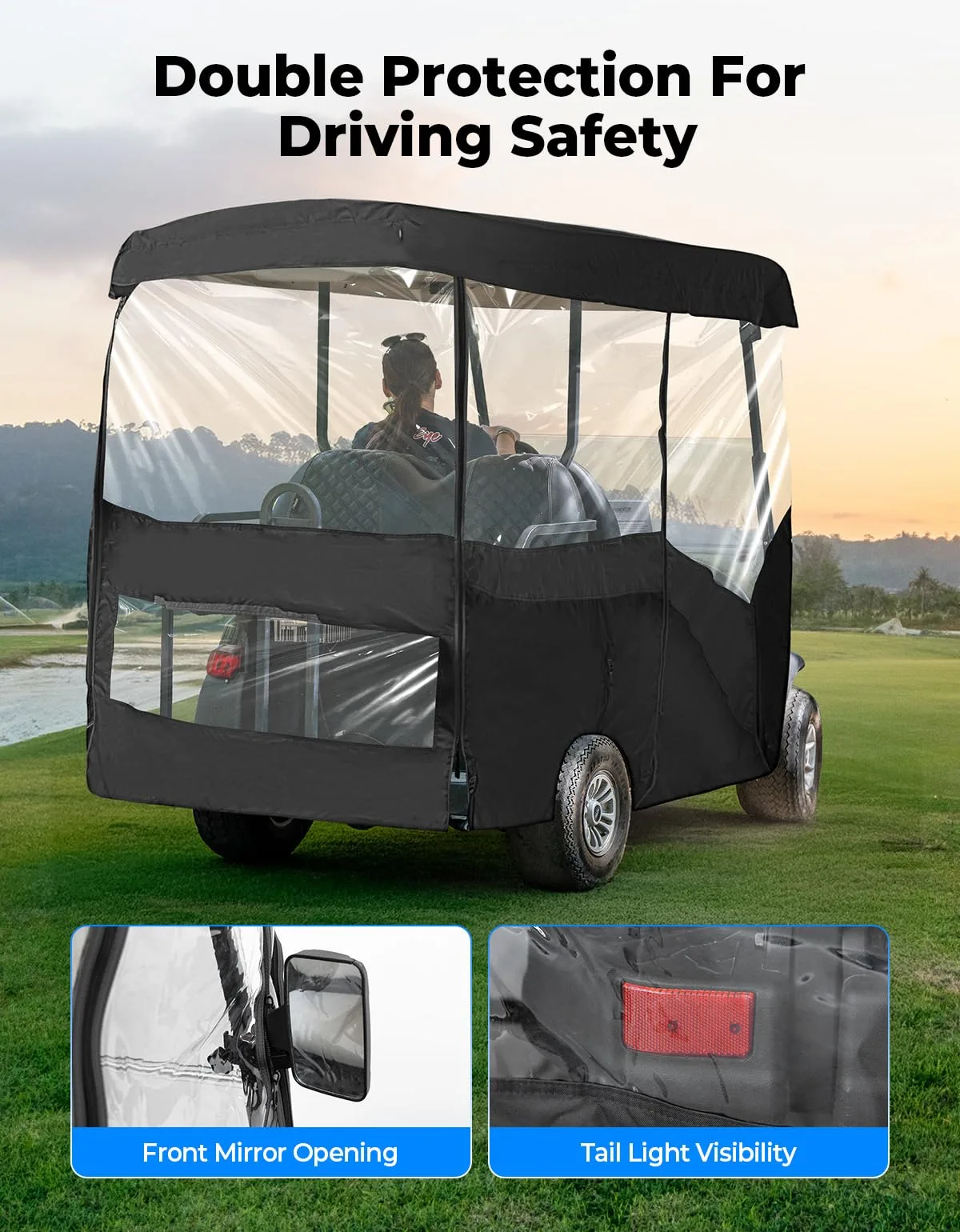 KEMIMOTO 4-Passenger Golf Cart Enclosure B1407-00005-BK image 4