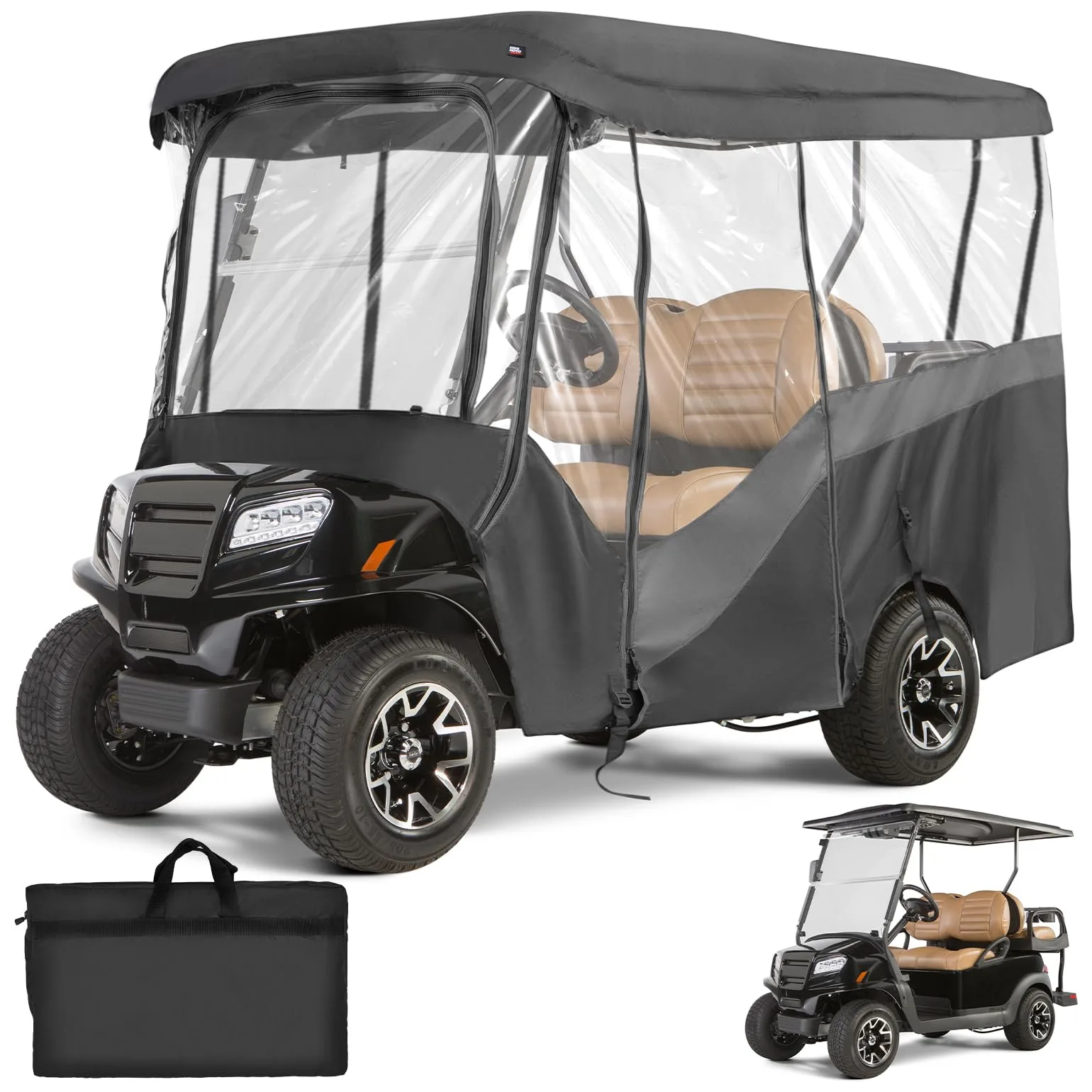 KEMIMOTO 4-Passenger Golf Cart Enclosure B1407-00005-BK