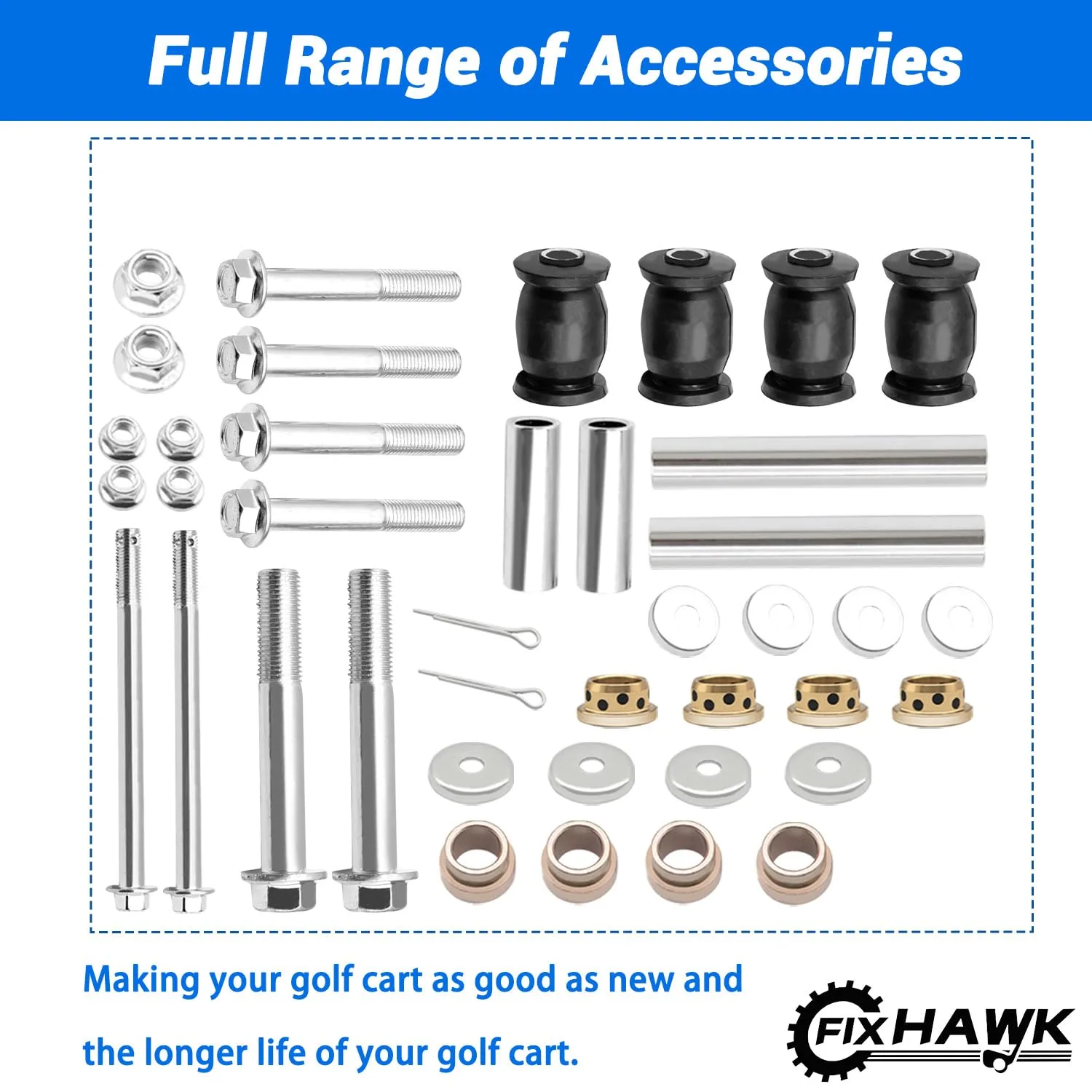 FIXHAWK Yamaha G22 G29 Front King Pin Bushing Kit image 3