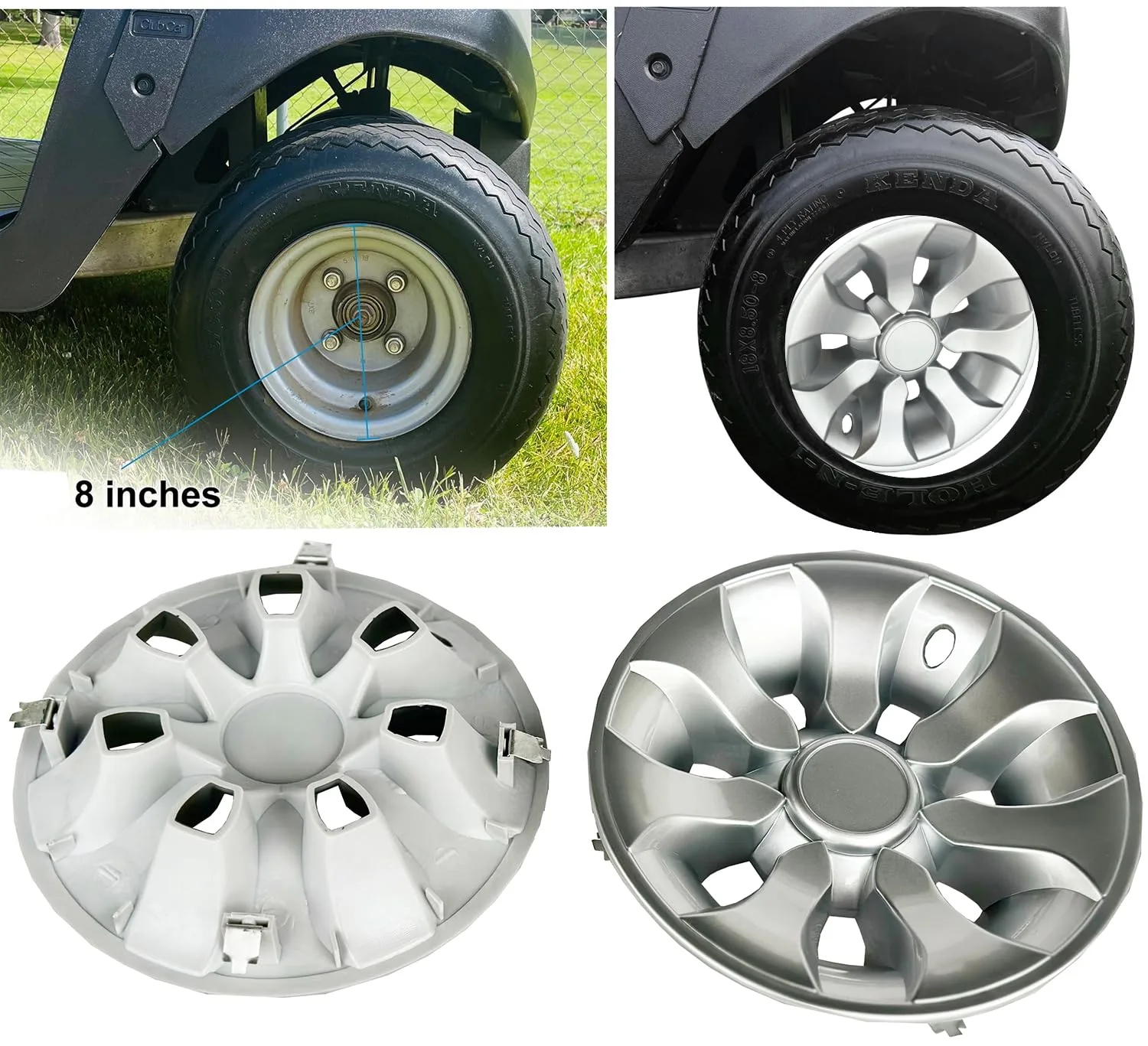 BestAccess 8-Inch Golf Cart Wheel Covers, 7-Spoke Set of 4 image 4
