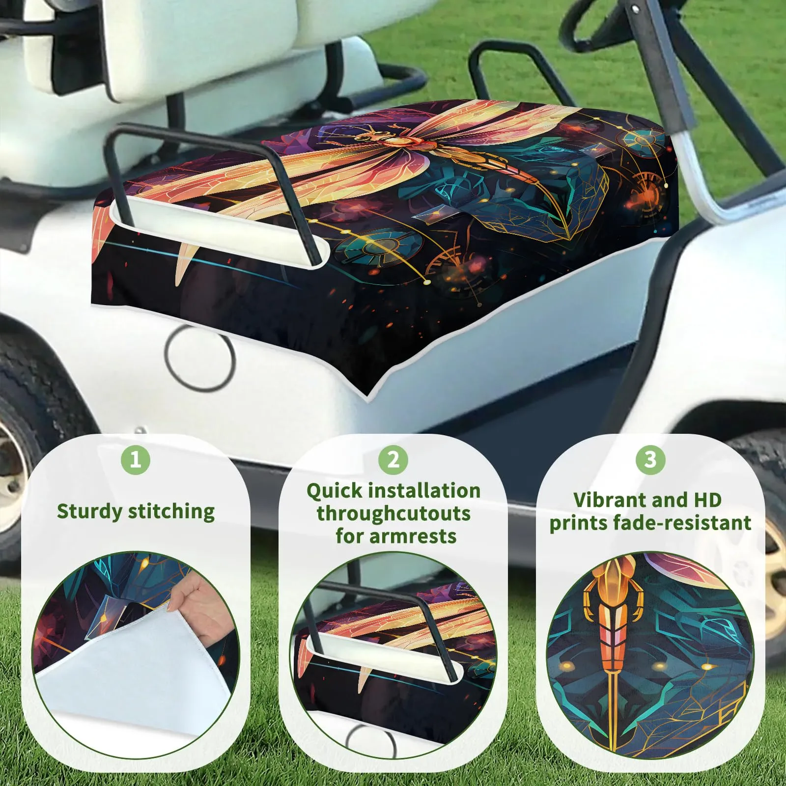 Tiveruda Golf Cart Seat Cover for Double Seats, 51 x 31 in image 3