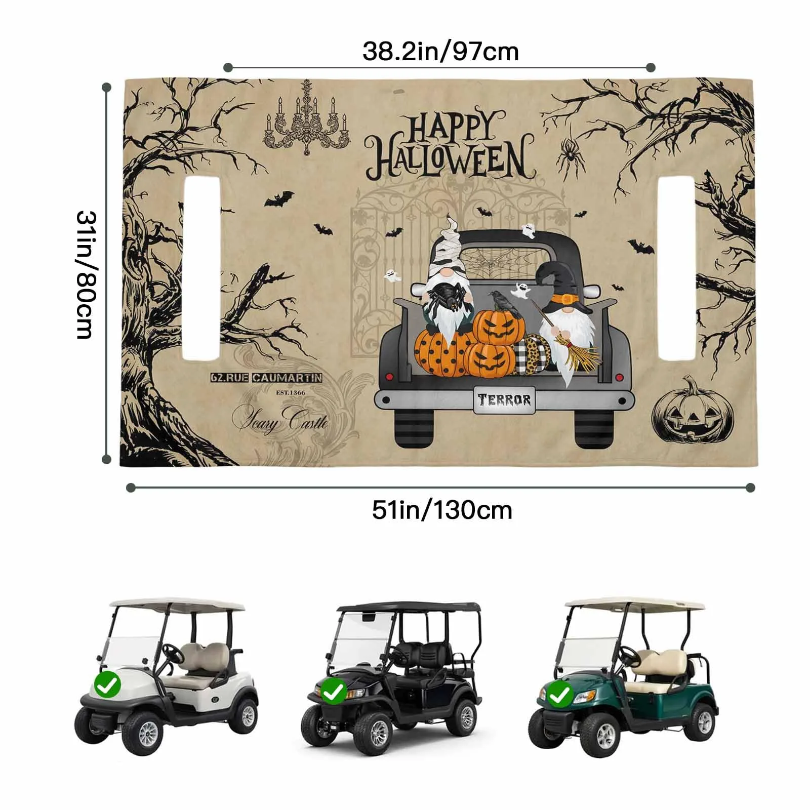 Trosturdspn Golf Cart Seat Towel Blanket 51 x 31 Inch image 2