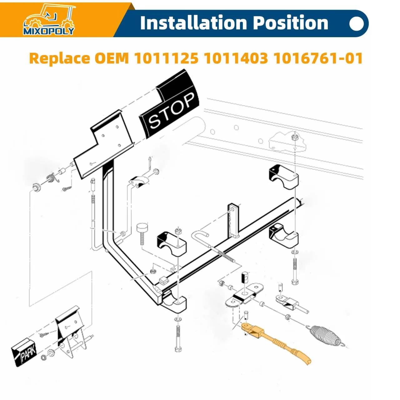 Mixopoly Brake Cable Kit for Club Car DS 1981-1999 image 2