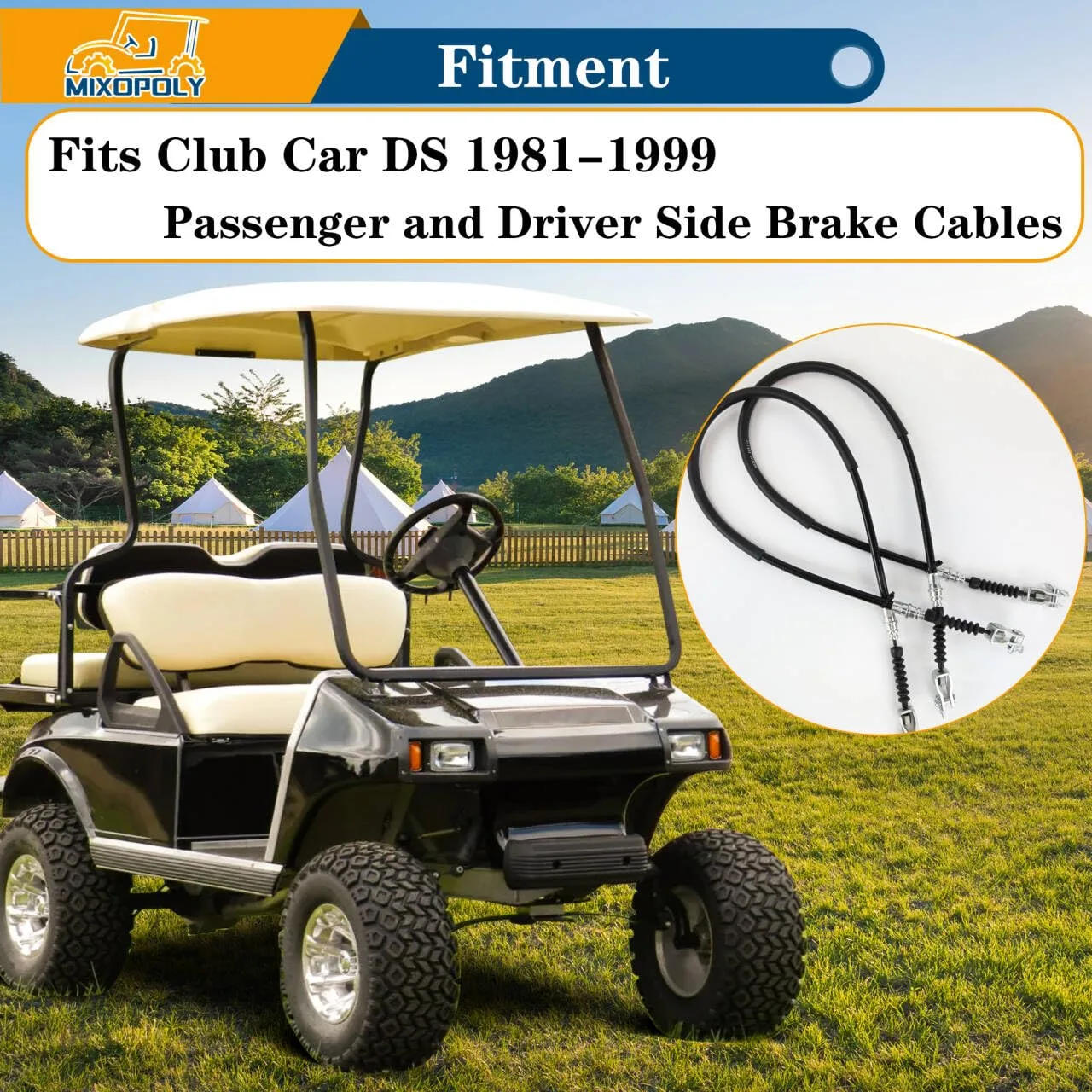 Mixopoly Brake Cable Kit for Club Car DS 1981-1999 image 3