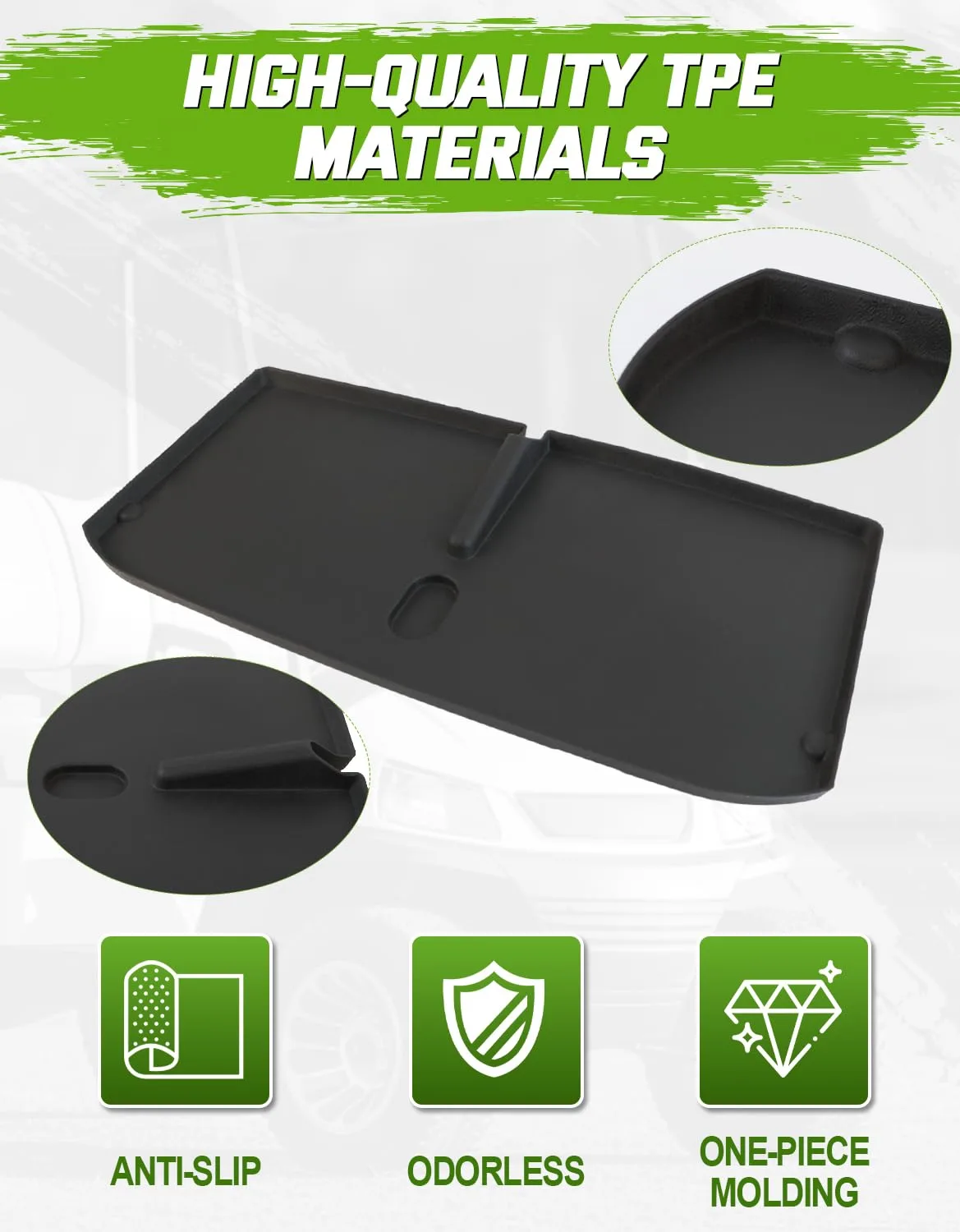 CYOOYC TPE Bag Well Mat for 2025 E-Z-GO RXV & Valor — Black image 3