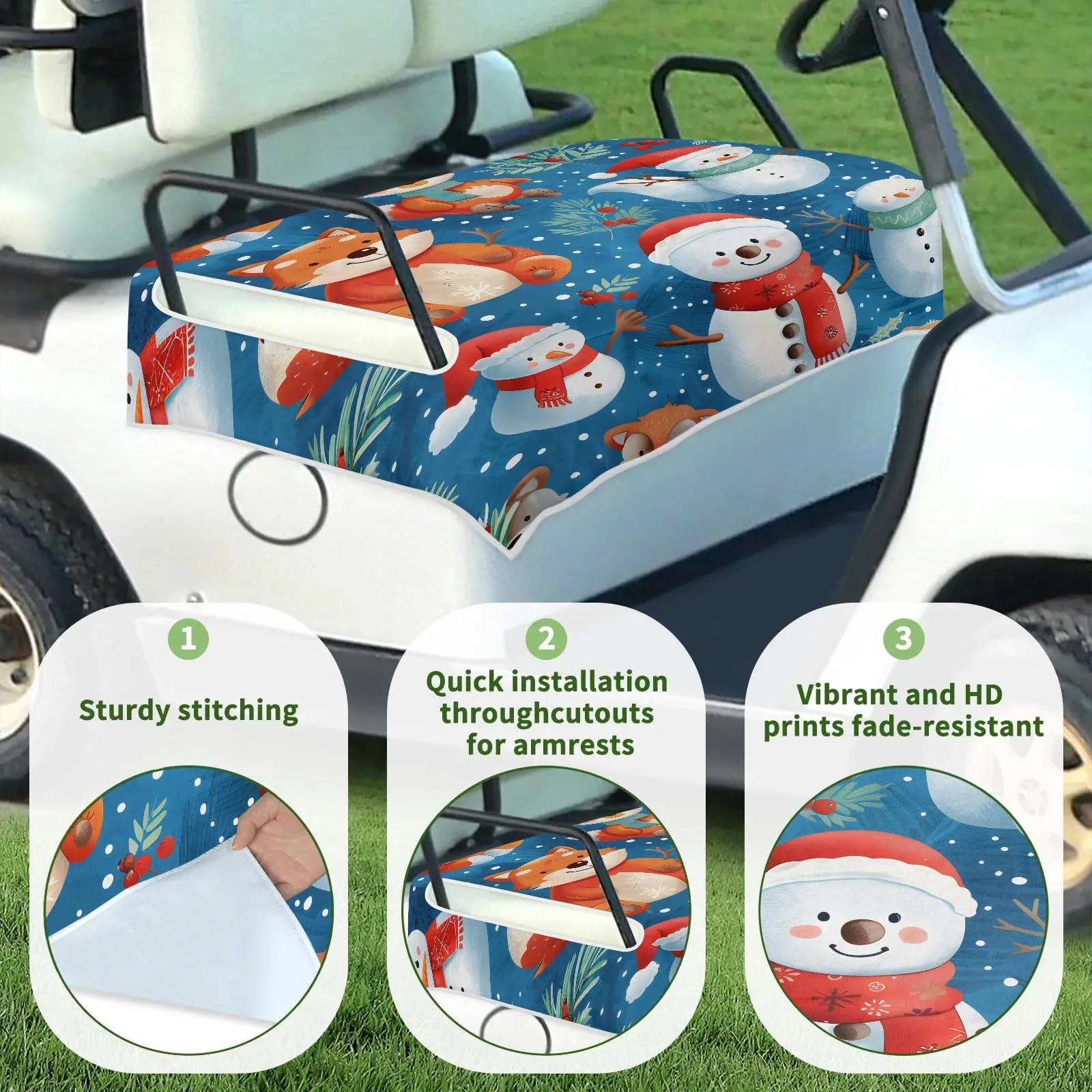 Tiveruda Golf Cart Seat Cover for Double Seats 51 x 31 Inch image 3