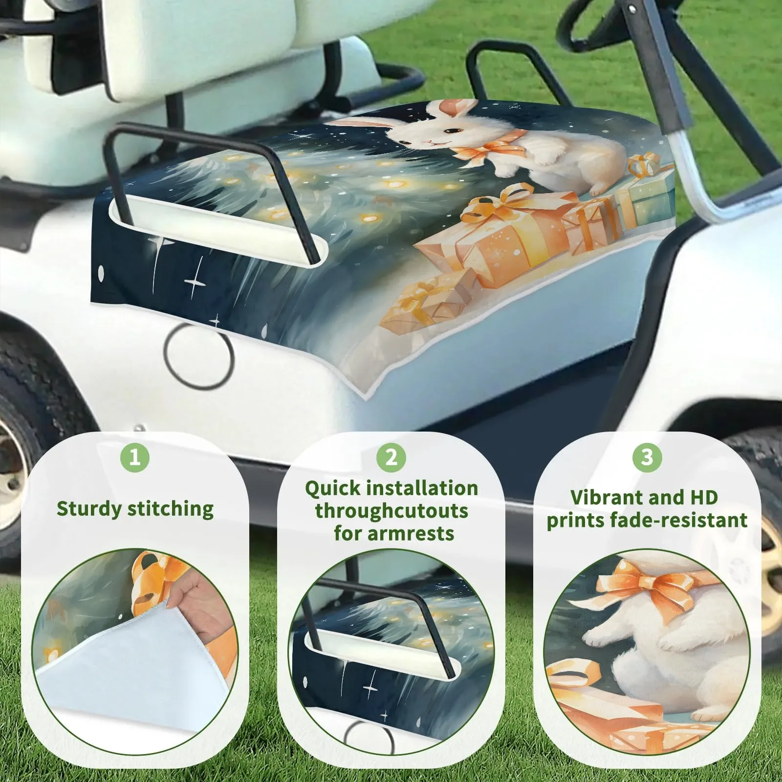 Tiveruda Golf Cart Seat Cover for Double Seats image 3